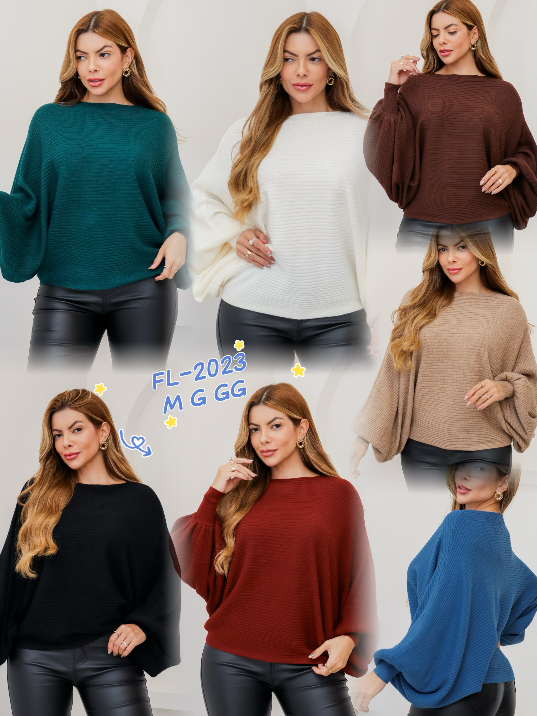 Blusa suéter de modal importado morcego importado 2023