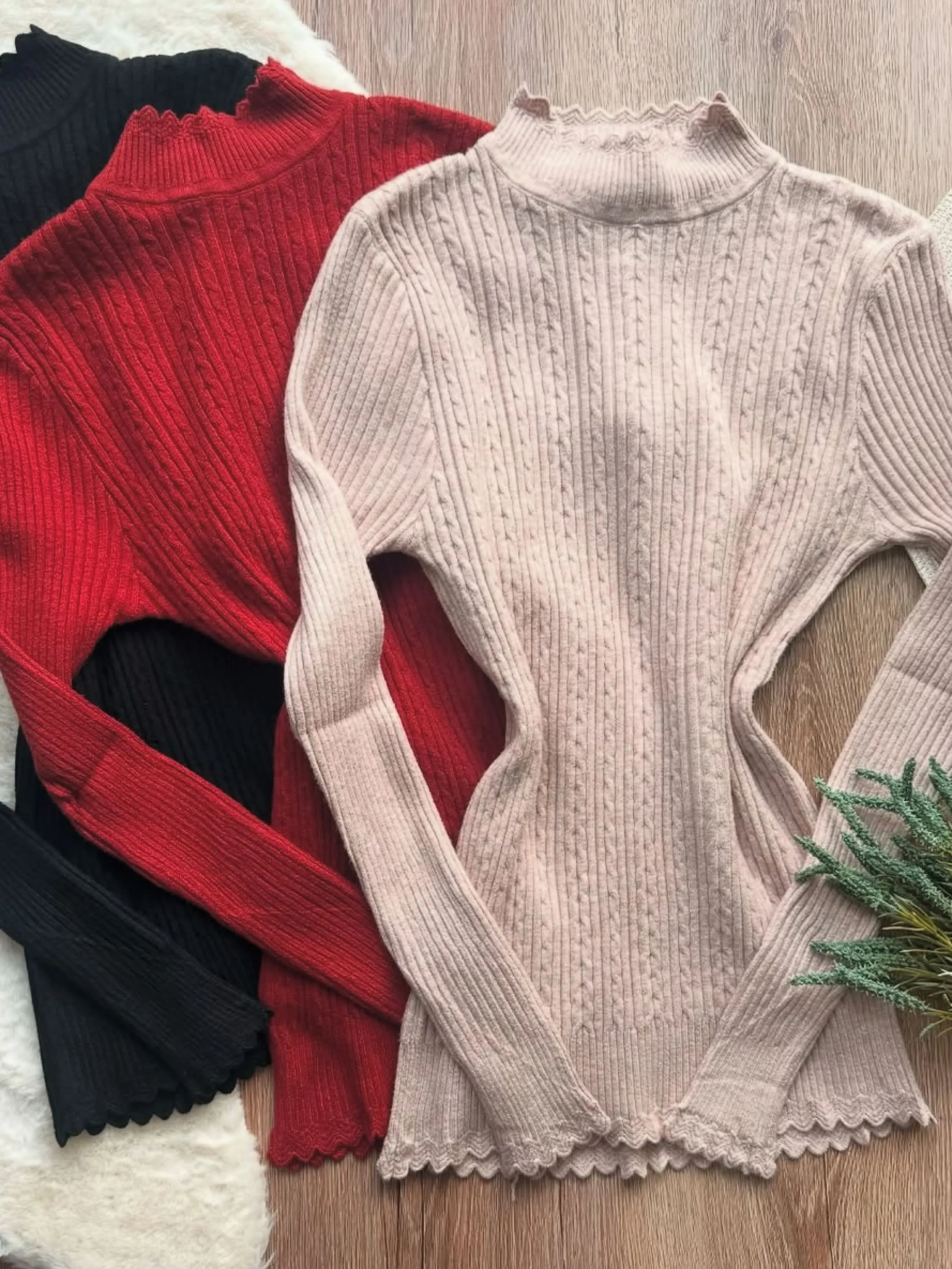 Blusa modal de lã com trançado importado Flora 2037
