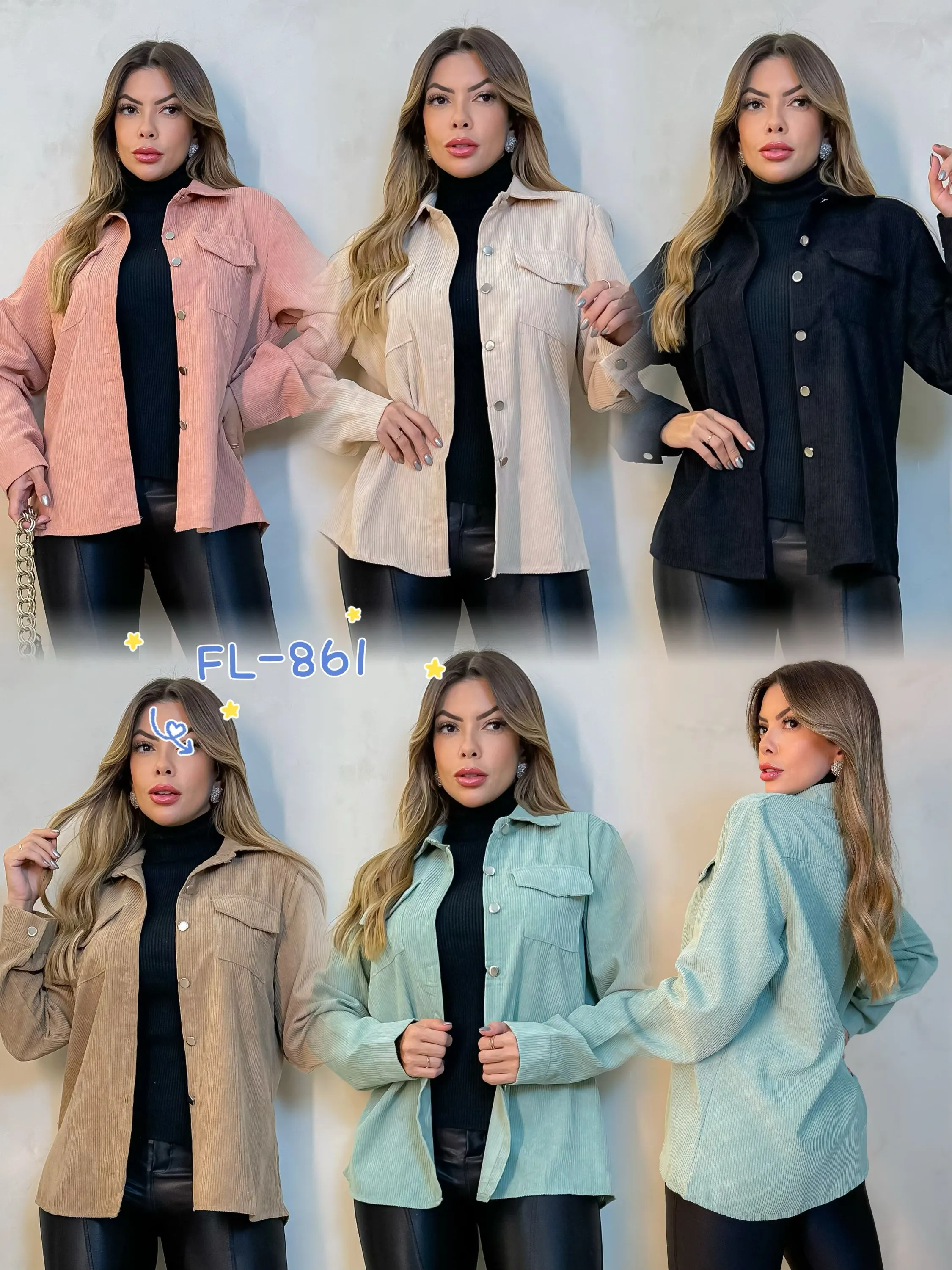 Blusa cotelê veludo importado Flora 861