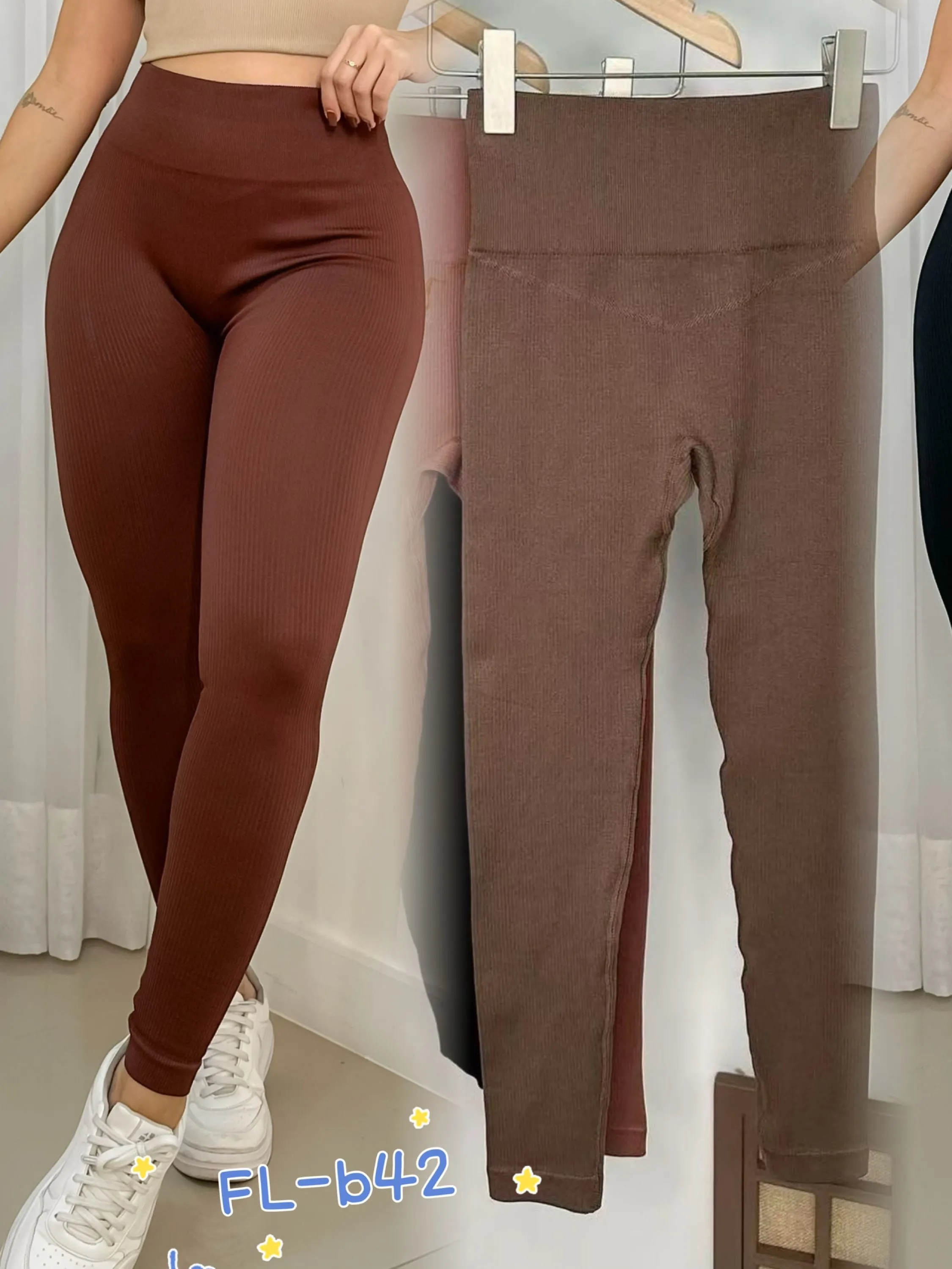 Calça legging de microfibra importado Flora 42