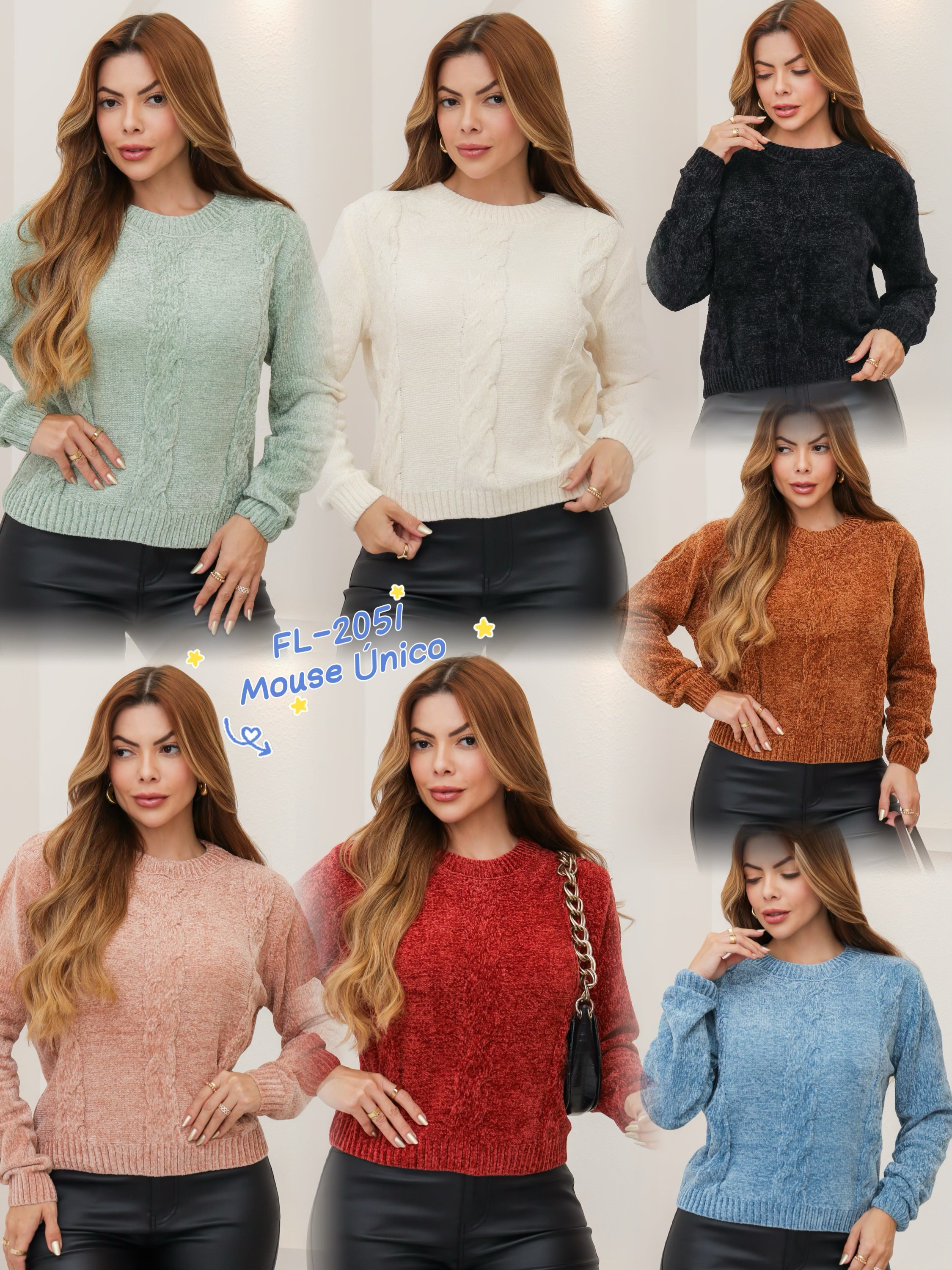 Blusa Cropped de mousse chenille importado 2051