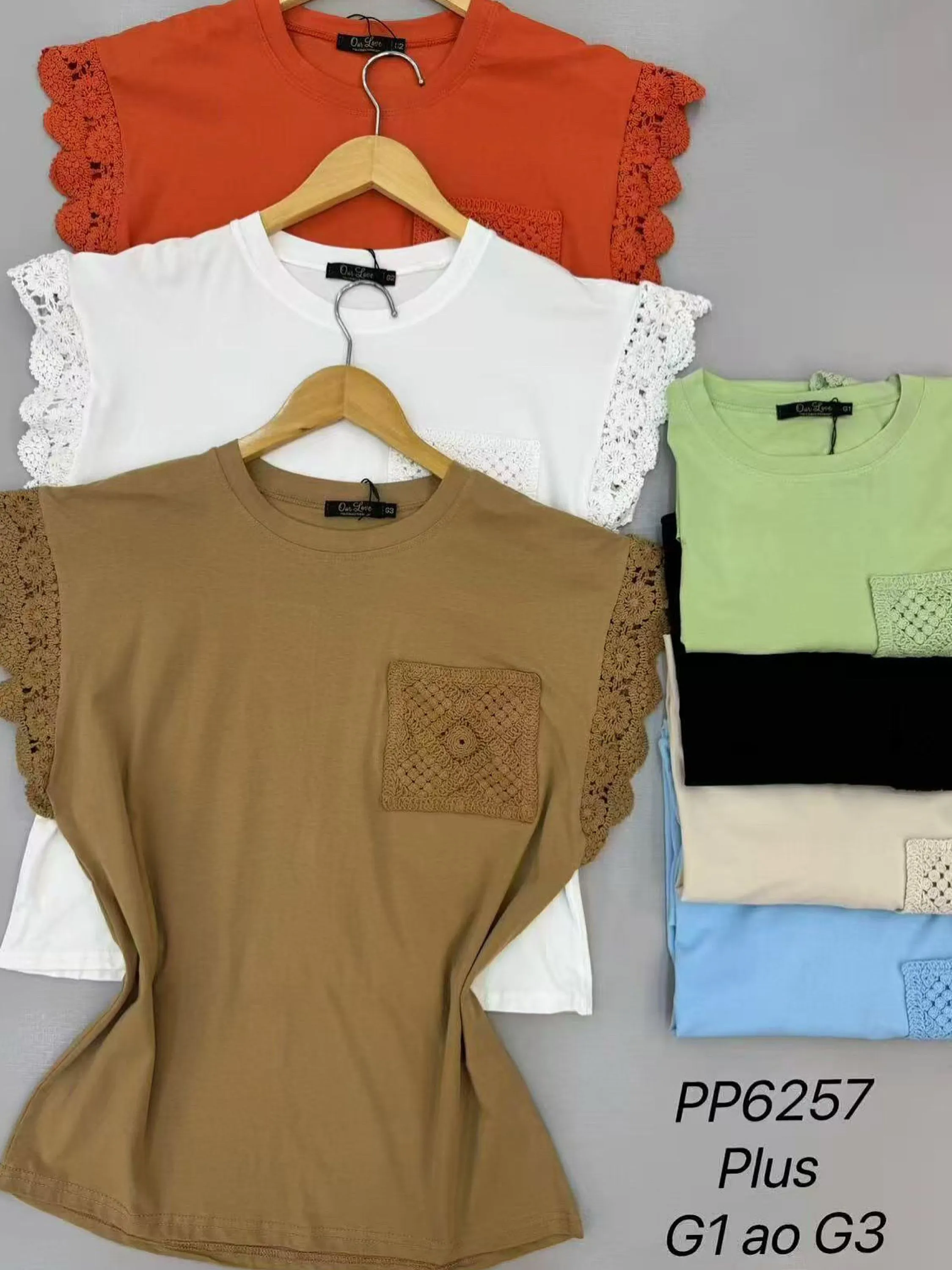 Blusa plus size algodão importado Flora 6257