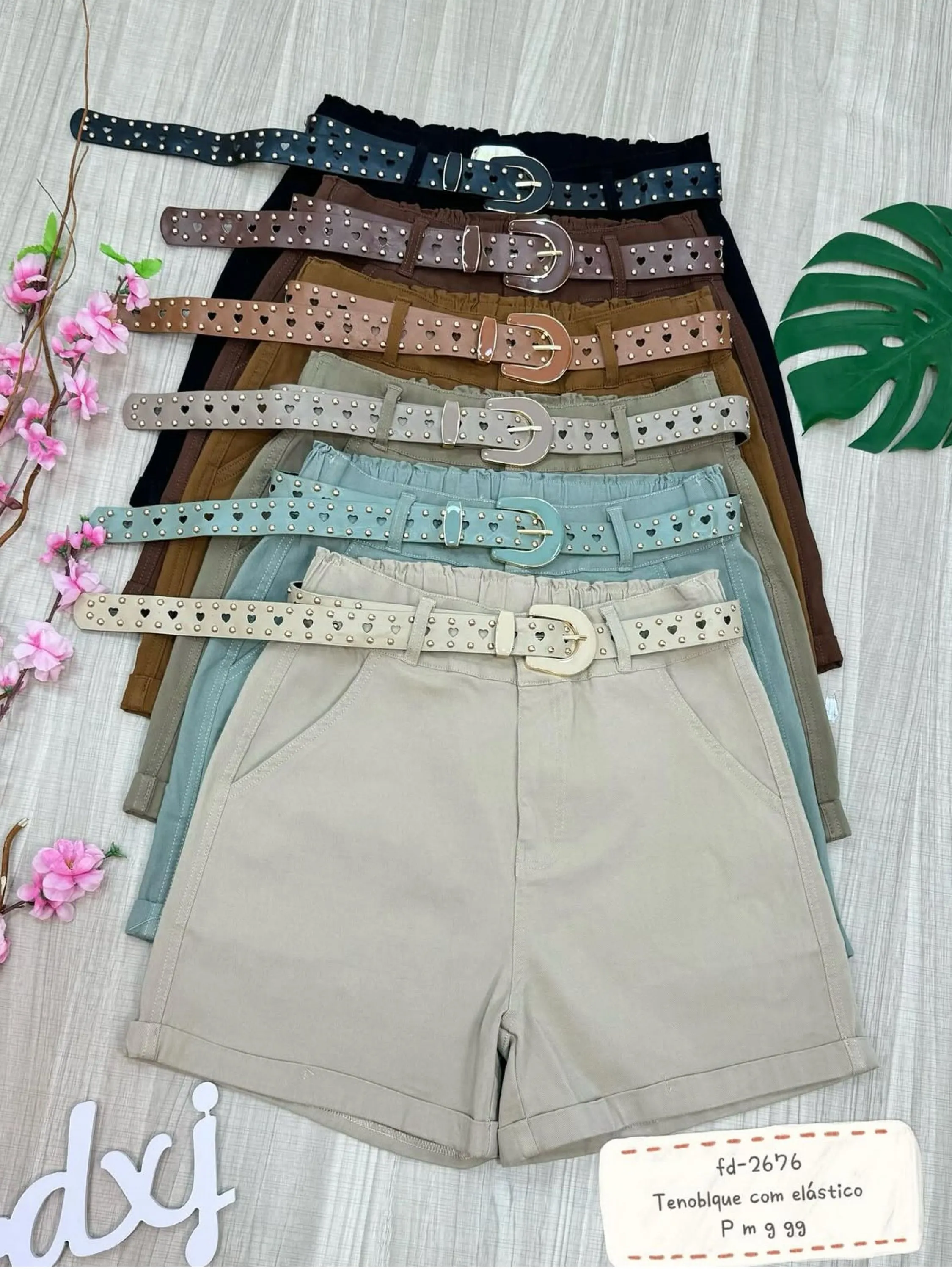 Short de tenoblque sarja com estico bem importado 2676