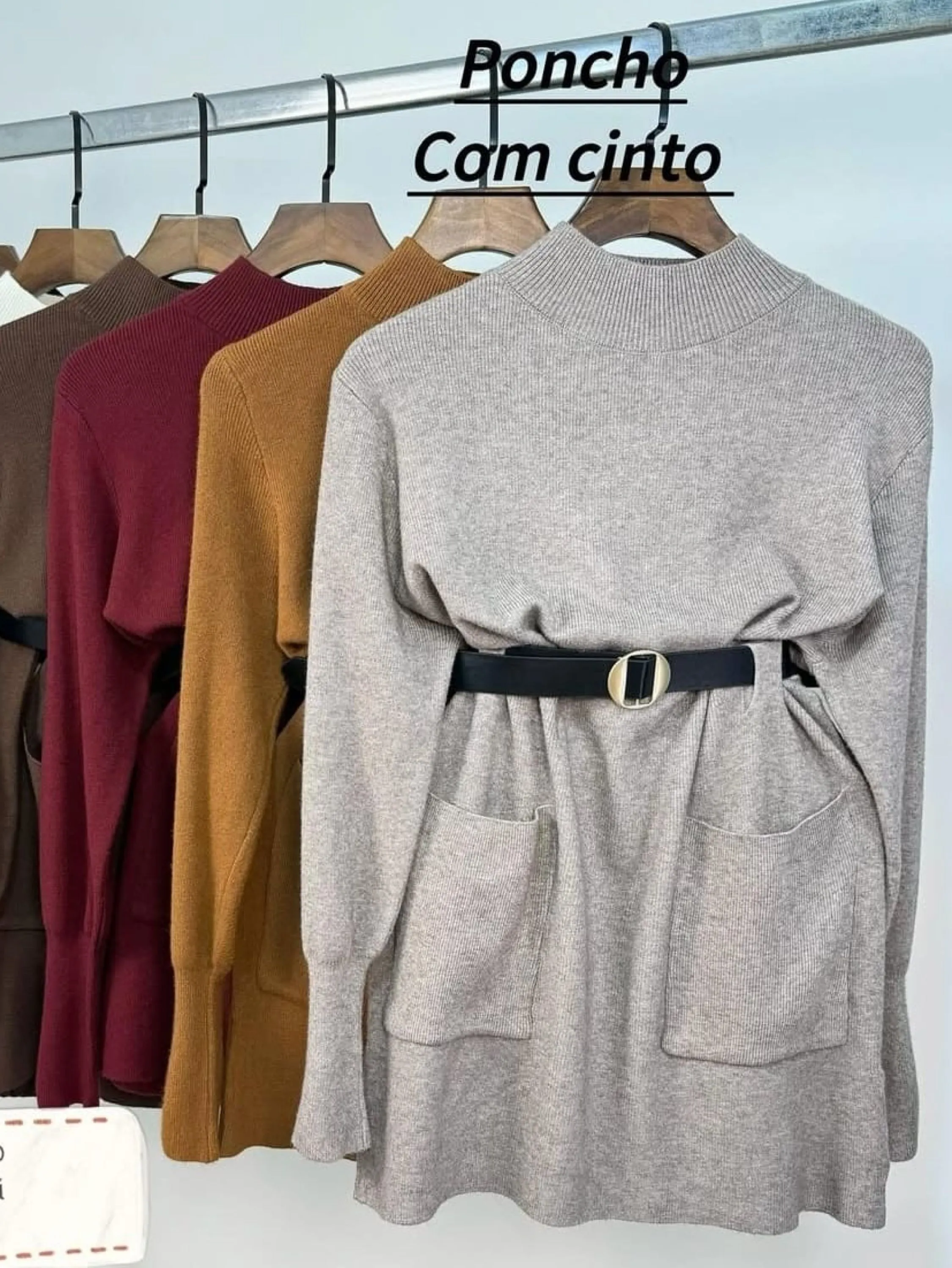 Blusa poncho modal de lã importado Flora 2080