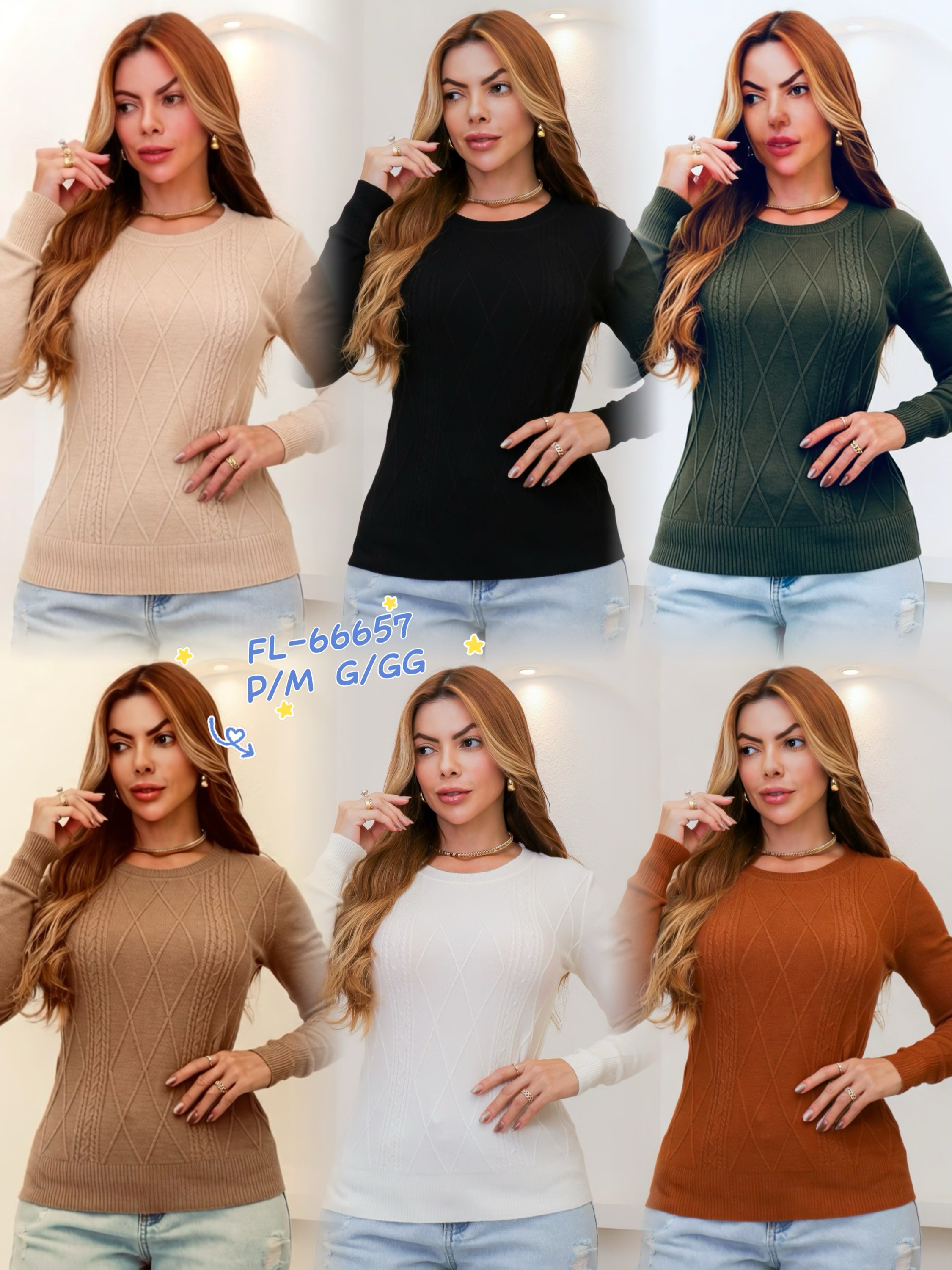 Blusa suéter de modal importado 66657