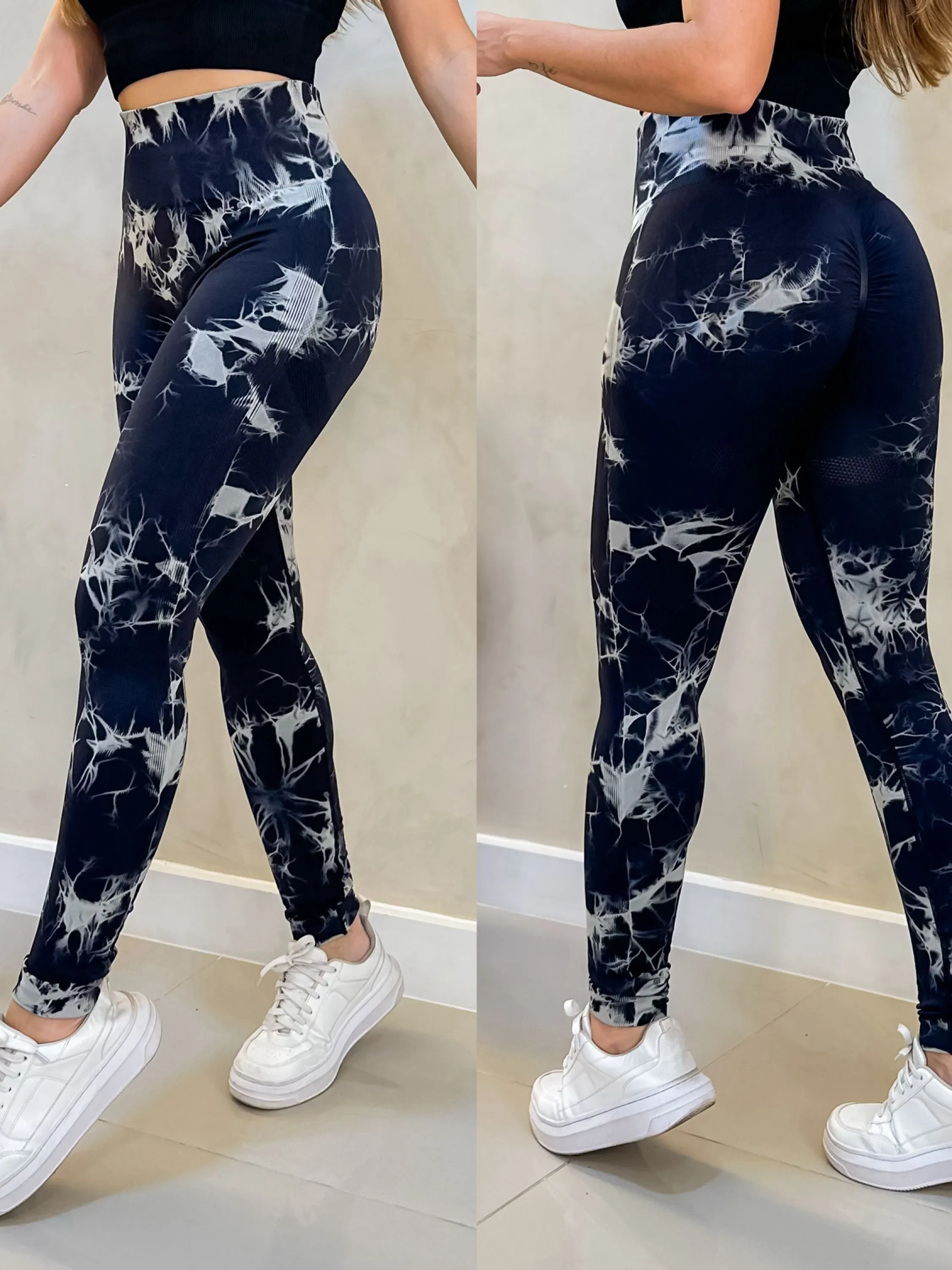 Legging esportivo de empina bumbum em poliamida premier Flora 829