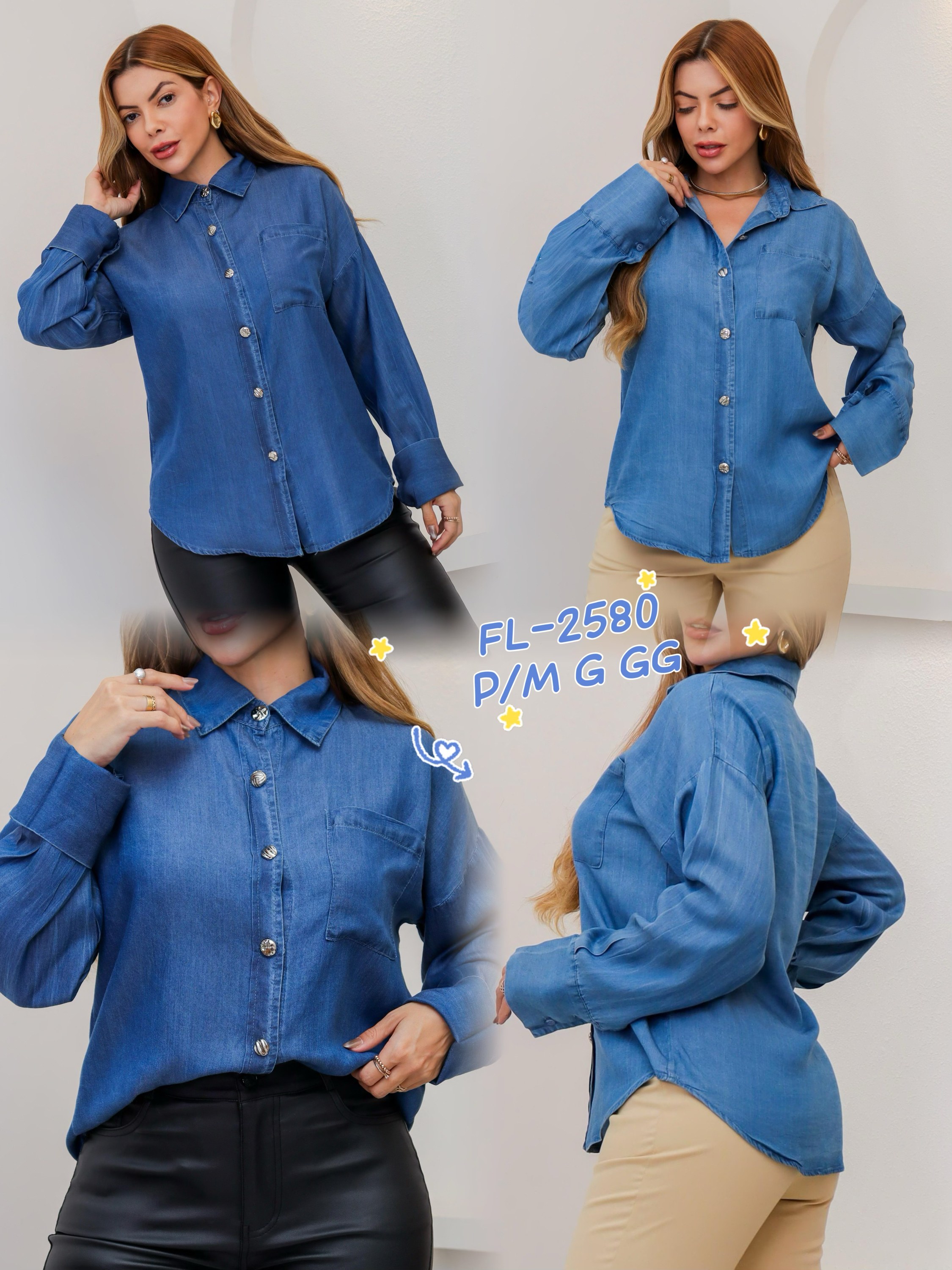 Blusa Camisa jeans frequenta importado 2508
