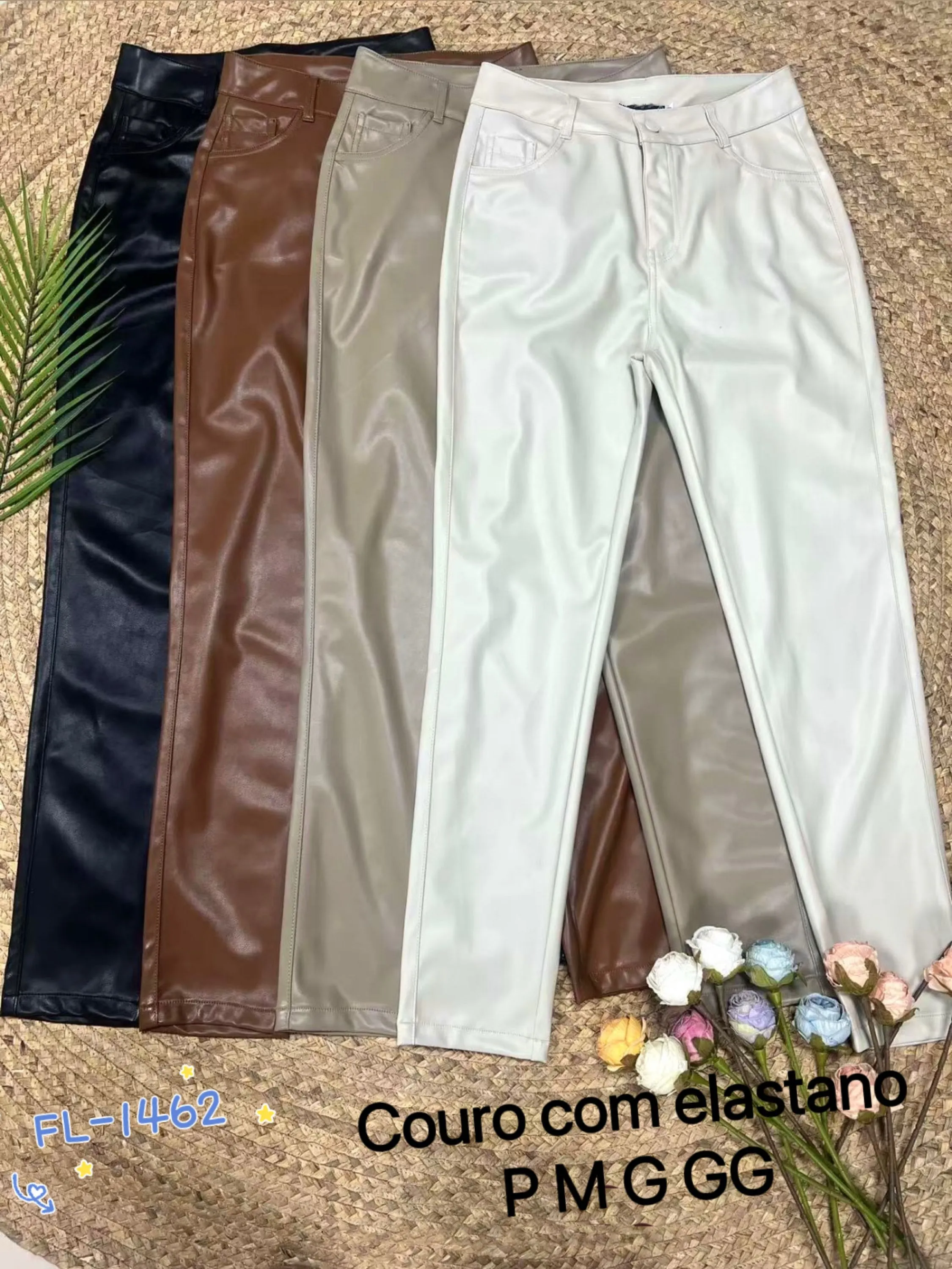 Calça de couro com elastano importado Flora 1462