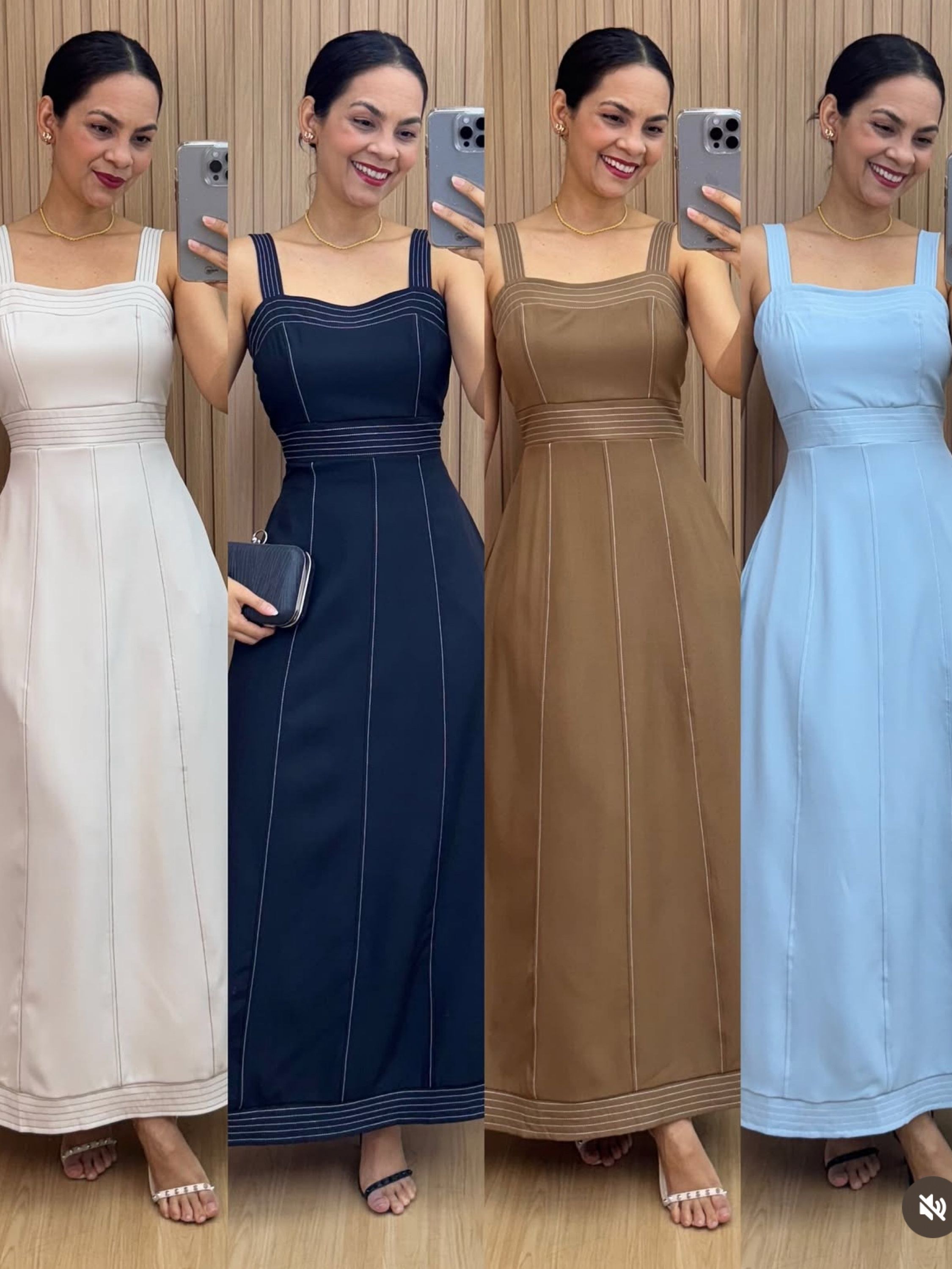 Vestido longo alfaiataria com bolso importado Flora 610