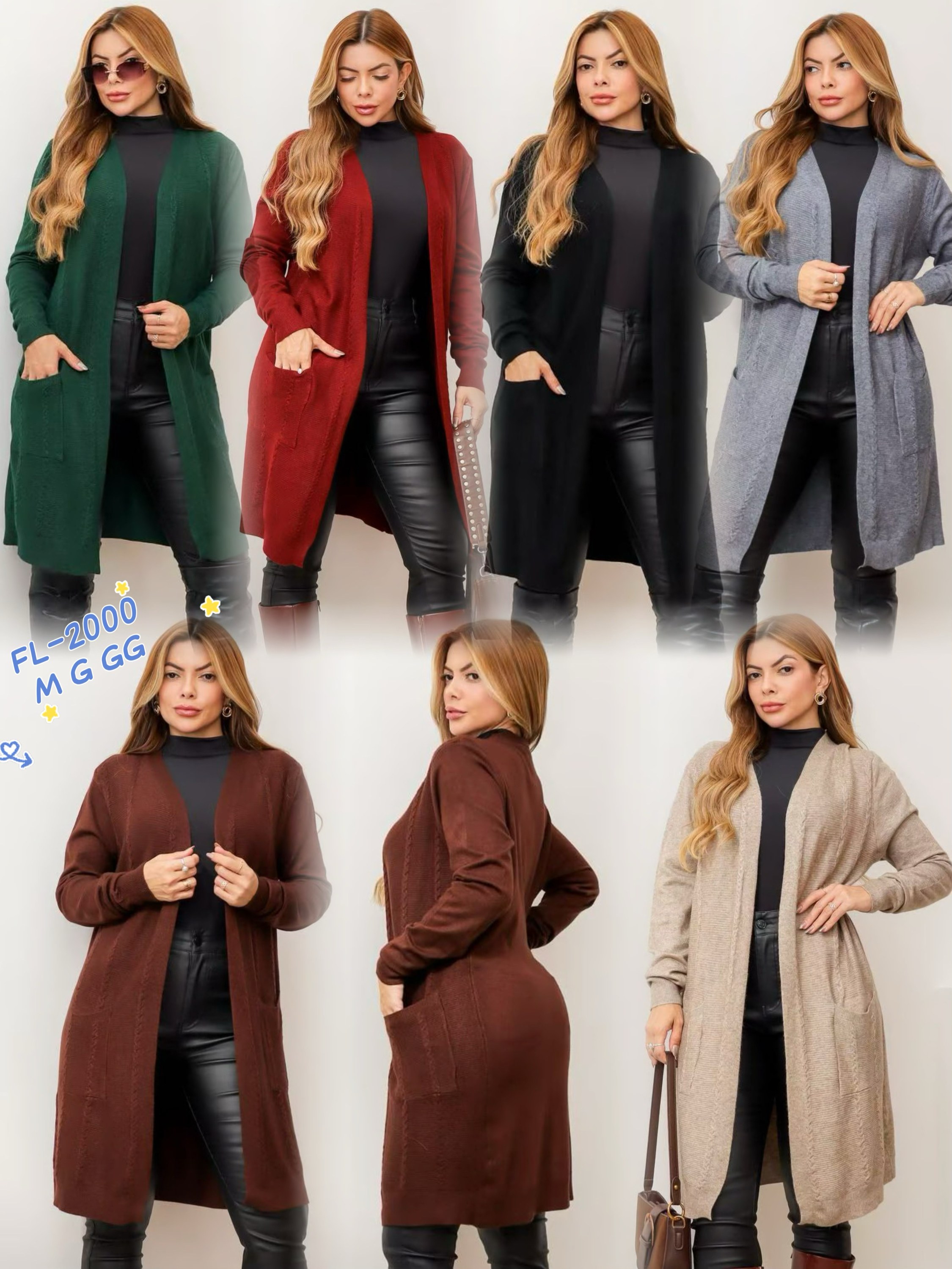 Cardigan casaco grosso de modal importado 2000