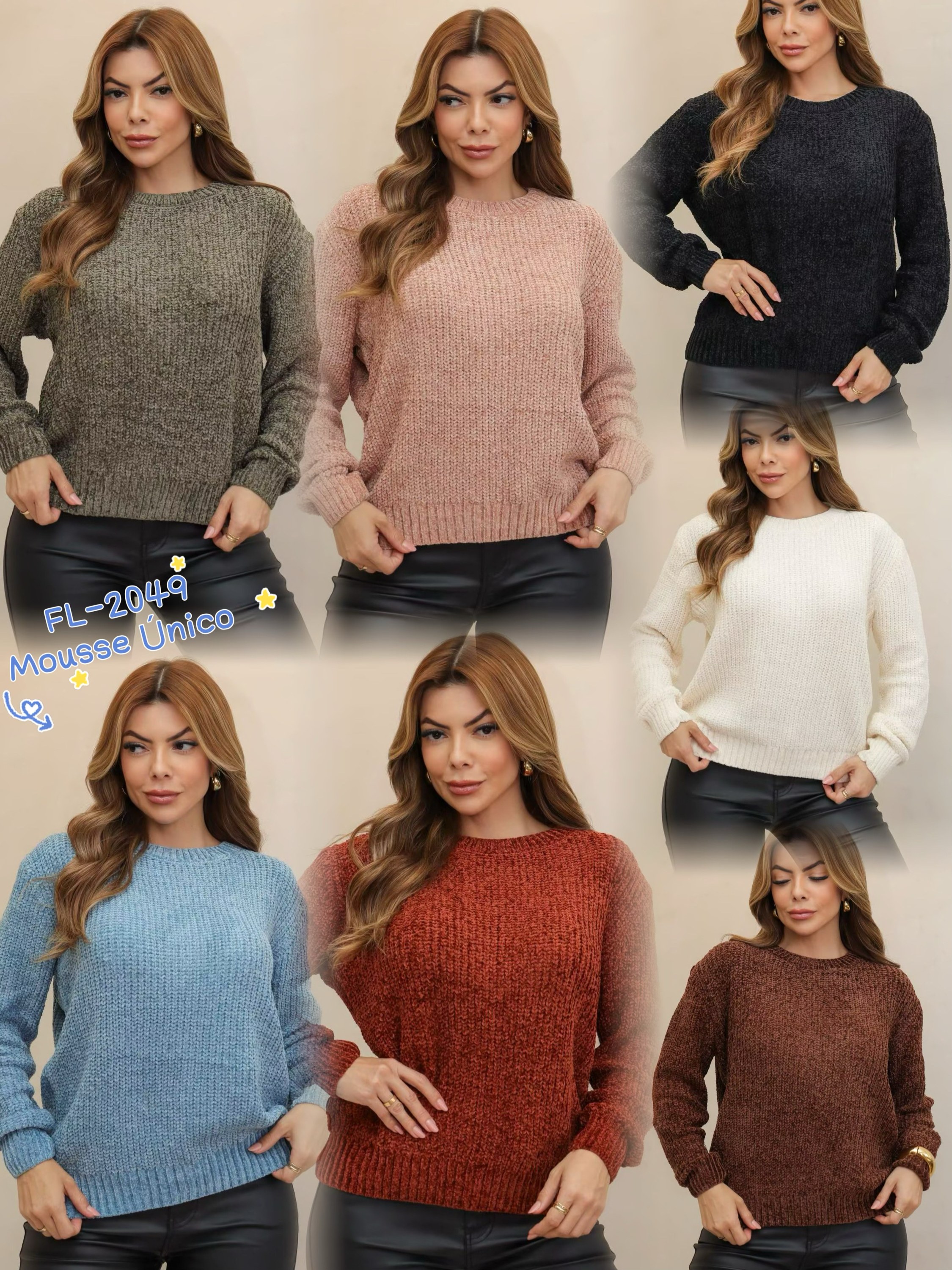 Blusa de mousse chenille importado 2049