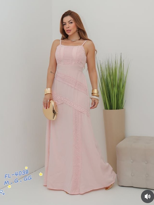 Vestido longo com bojo 4038