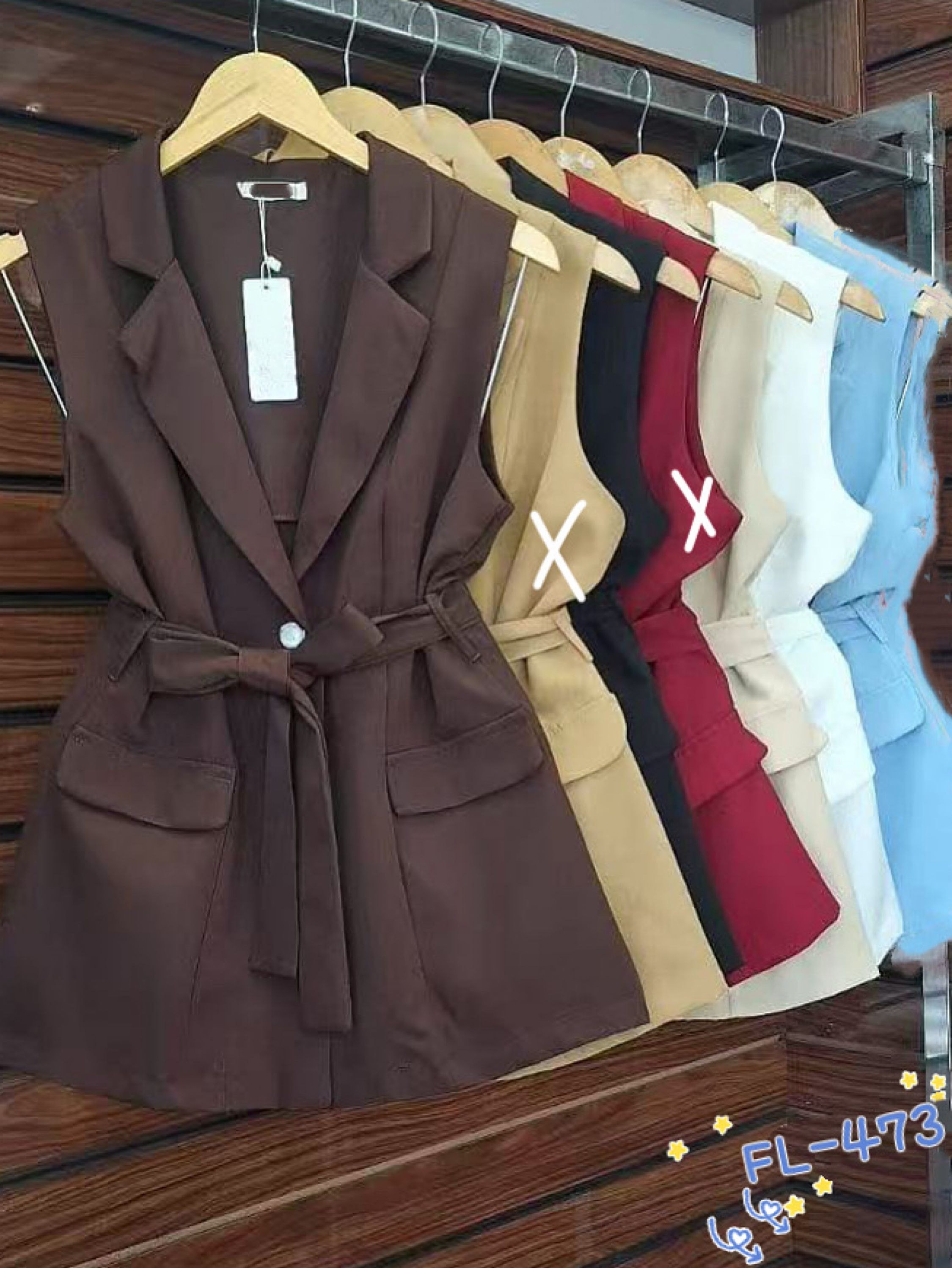 Blusa colete de alfaiataria com cinto Flora 473