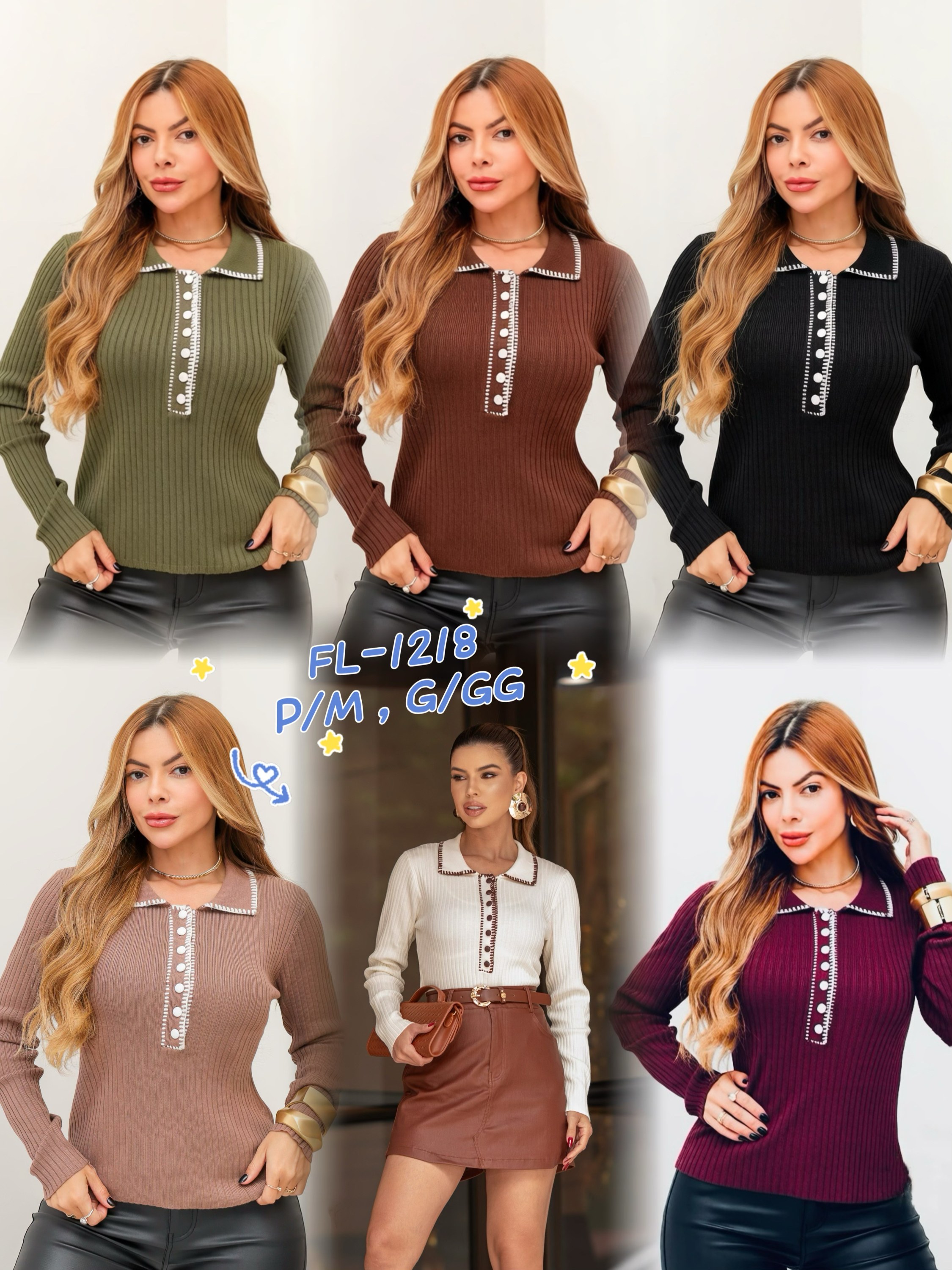 Blusa suéter de modal importado 1218