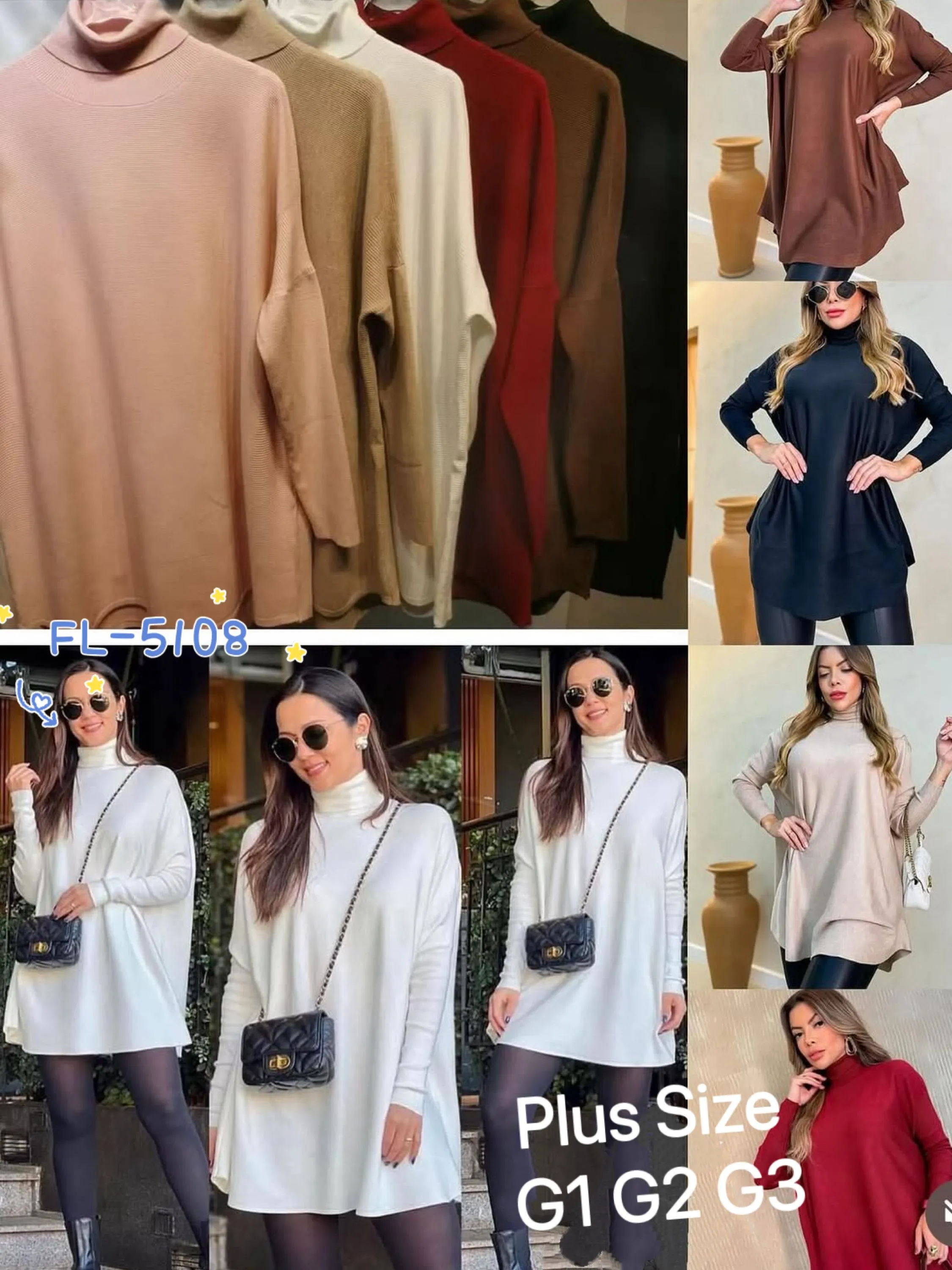 Blusa plus size poncho modal de lã importado 5108