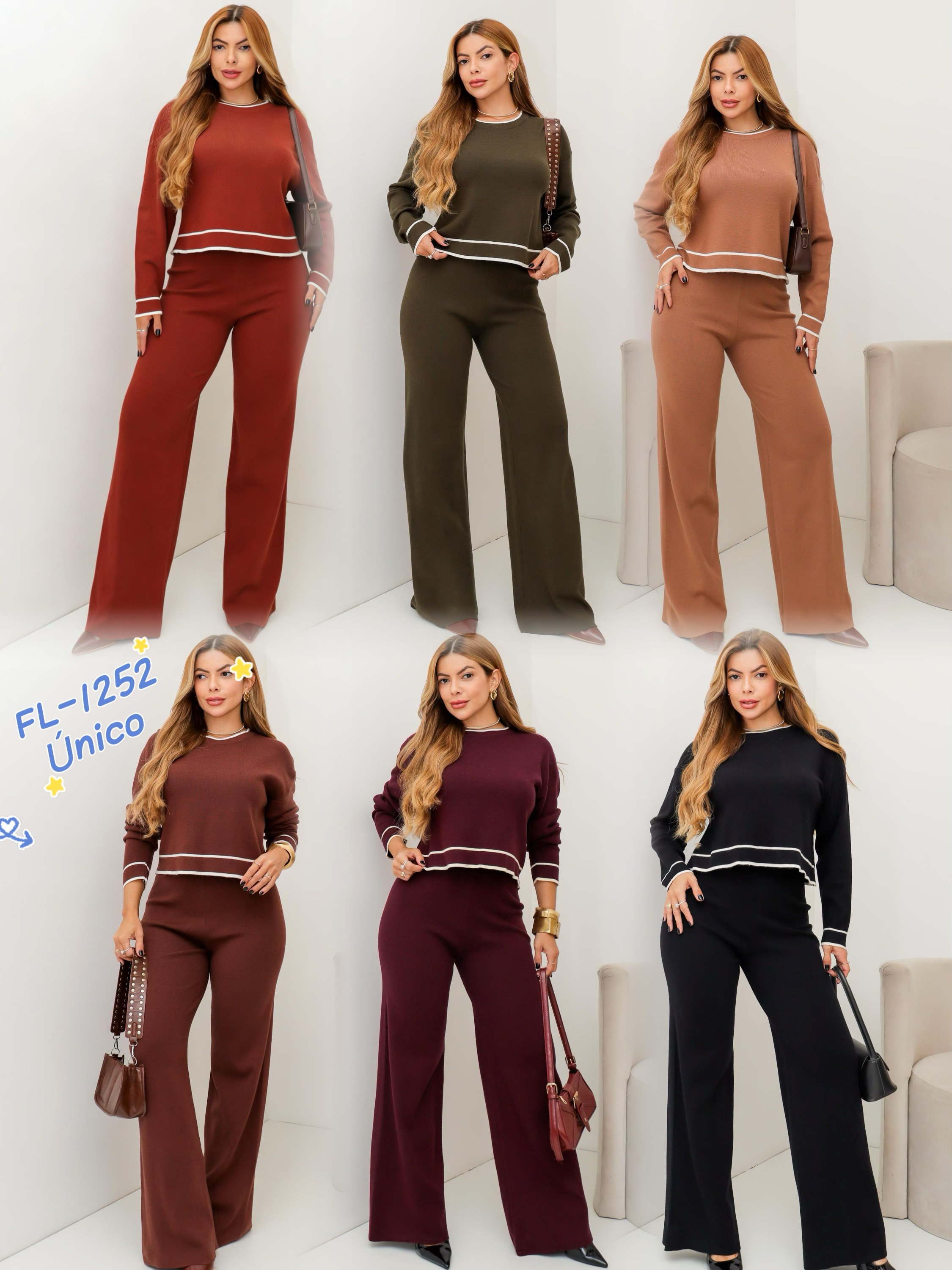 Conjunto (blusa + calça ) de modal importado 1252