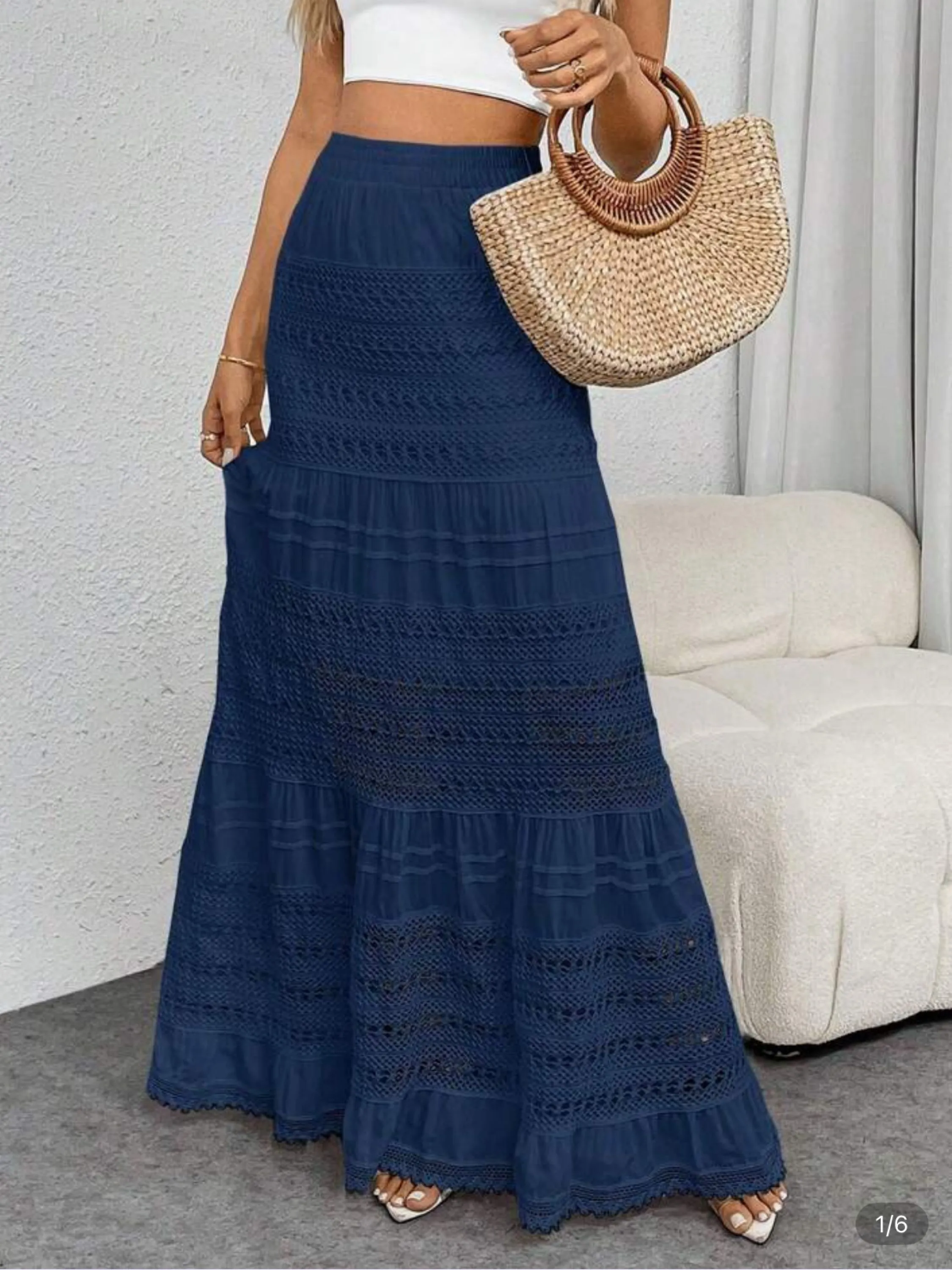 Saia longa de leise algodão importado promoção 1831