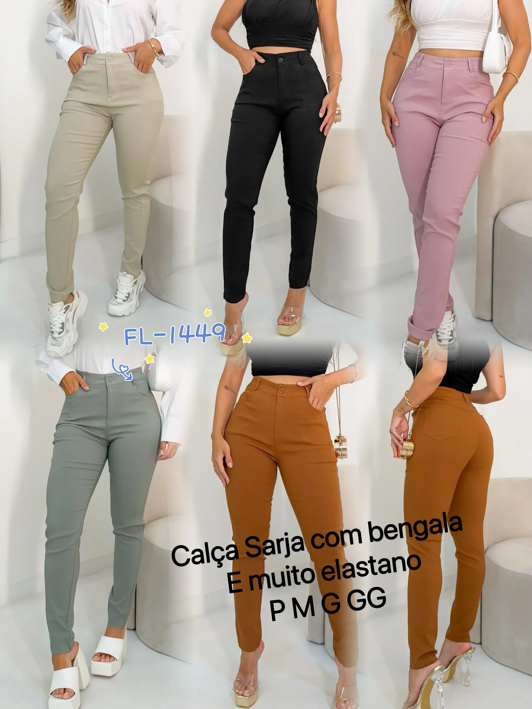 Calça sarja com bengalibe e muito elastano Flora 1449