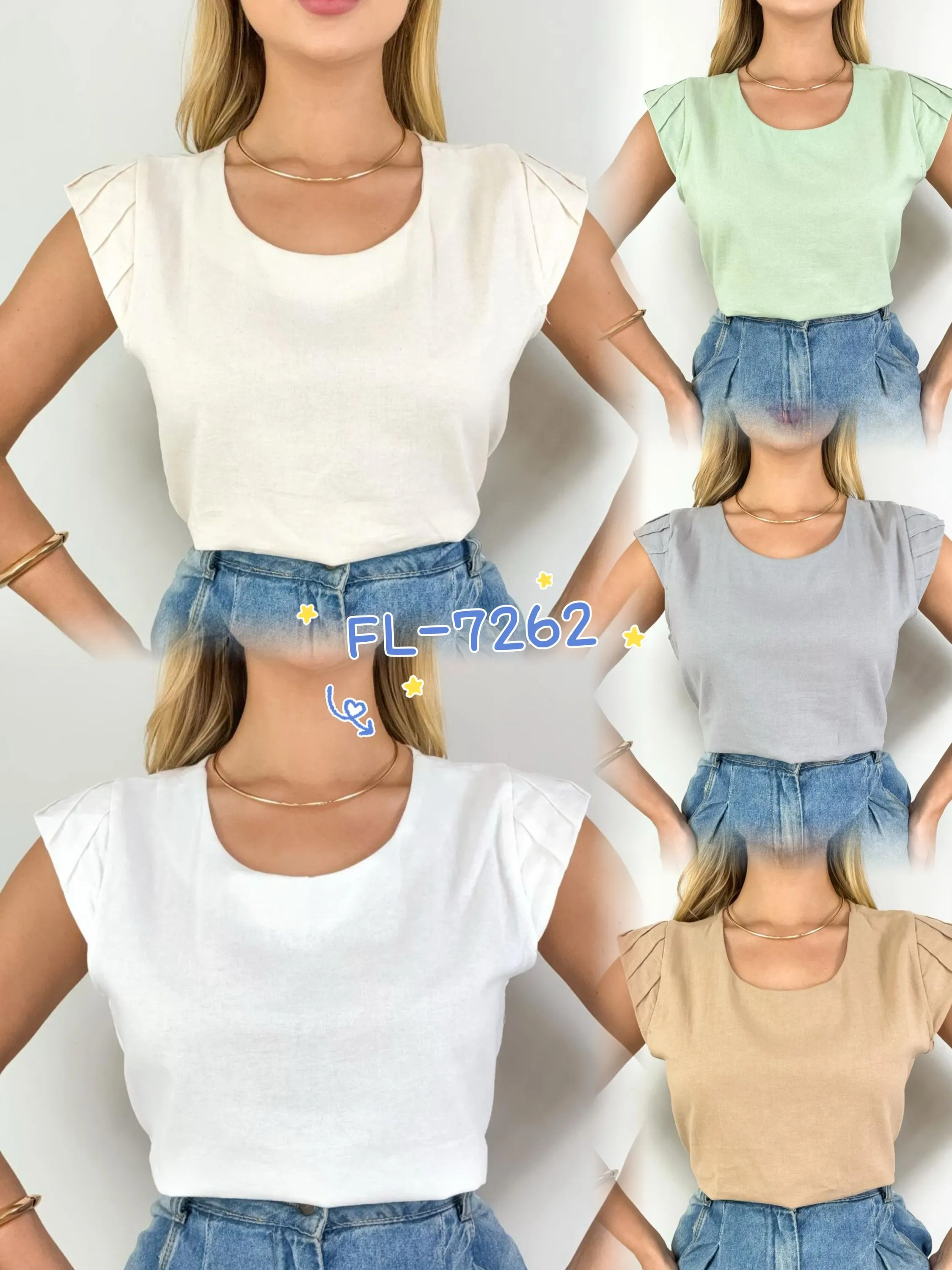 Blusa regata linho detalhe na manga Flora 7262