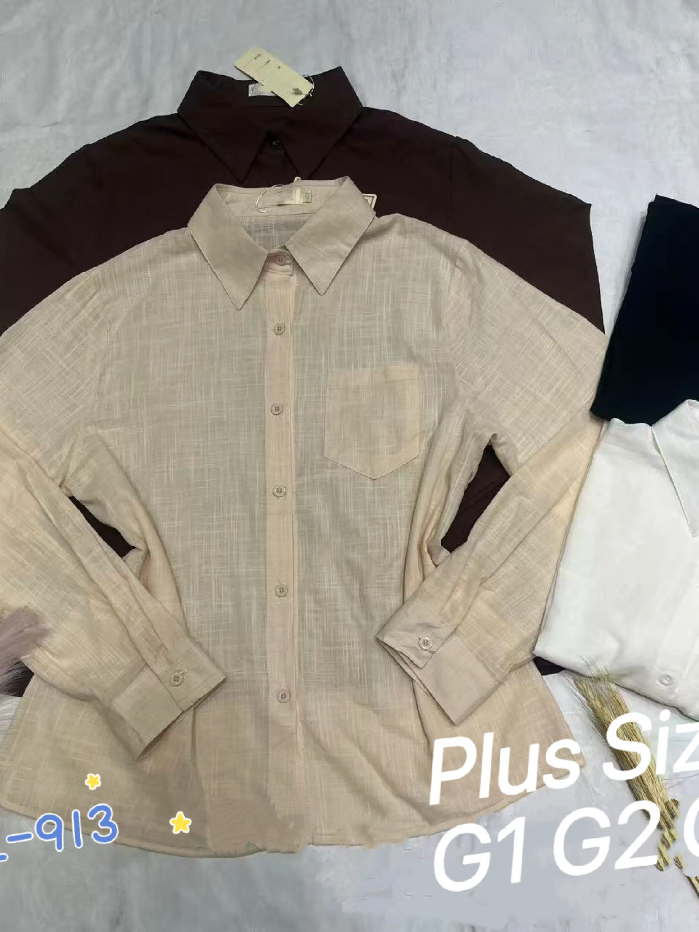 Blusa plus Size camisa de linho importado Flora 913