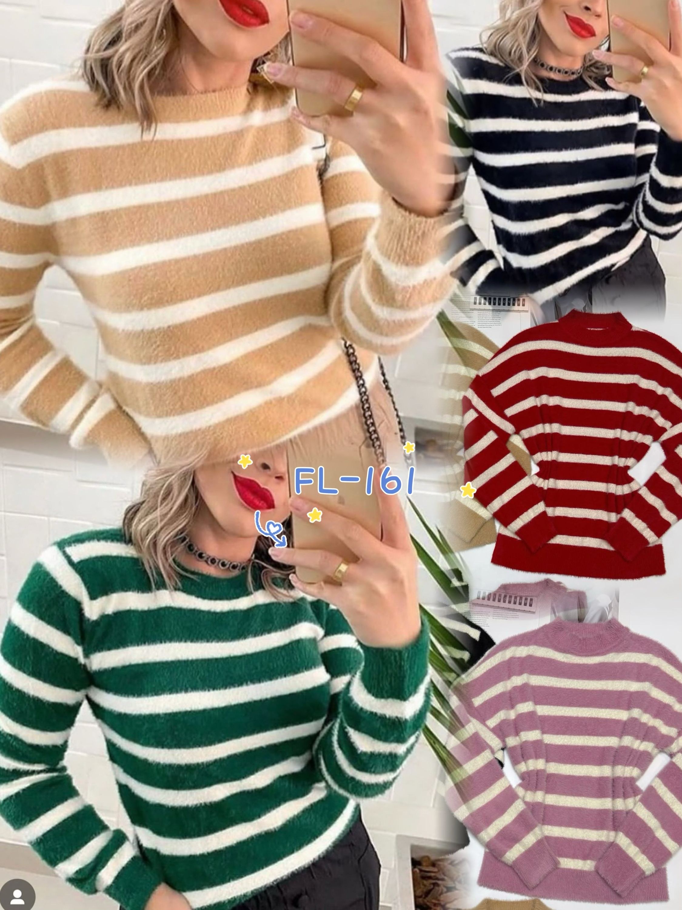 Blusa Pelinho Grosdo Decote U importado Flora 161