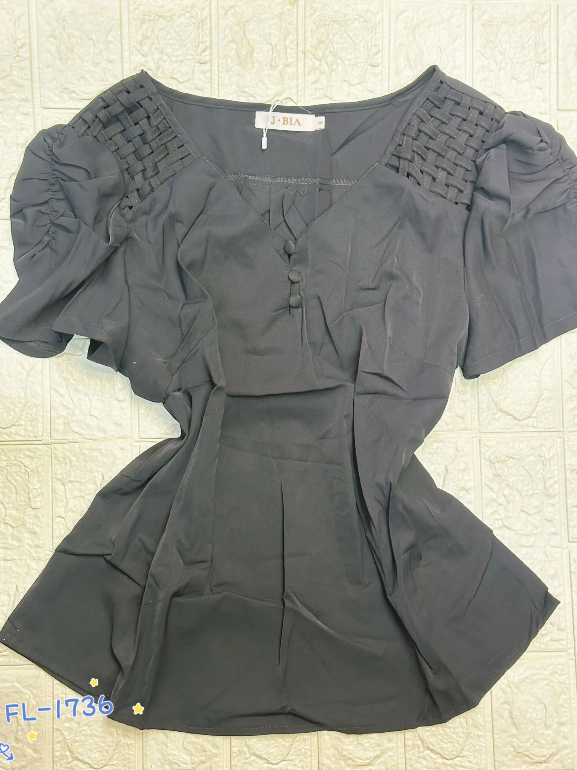 Blusa manga curta de crepe importado promoção 1736
