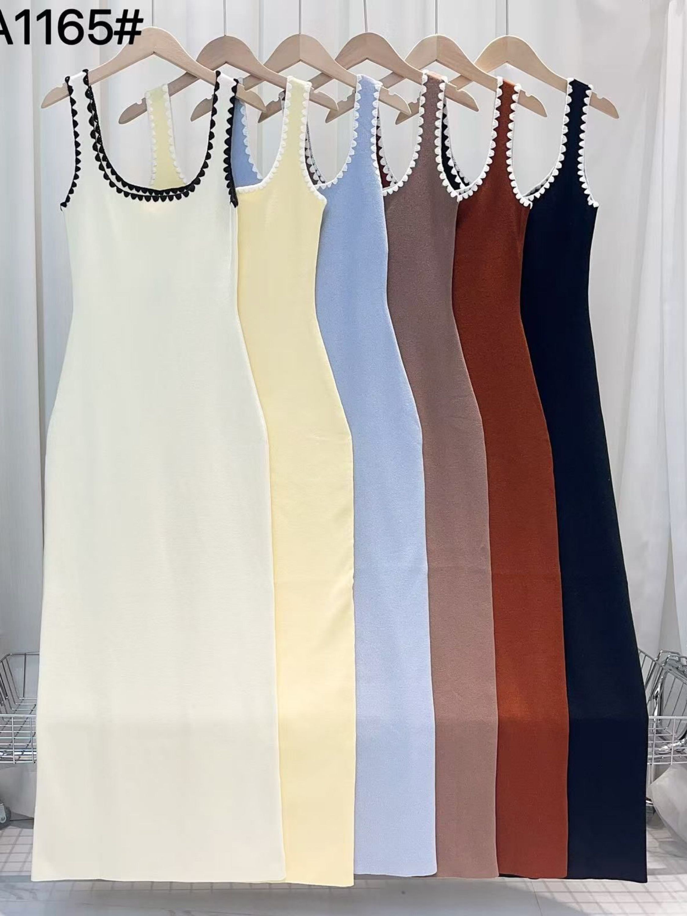 Vestido longo de modal importado 1165