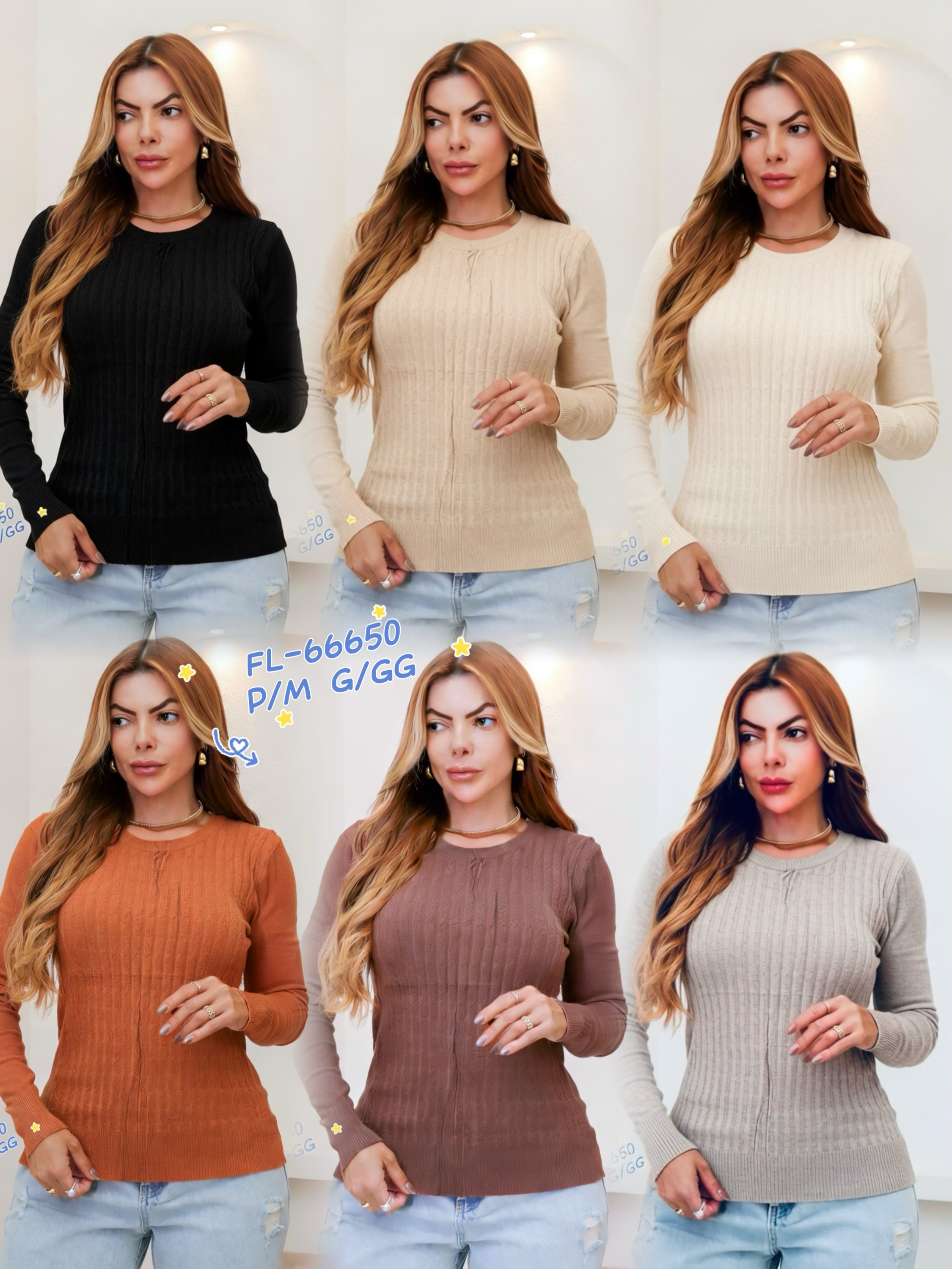 Blusa suéter de modal importado 66650