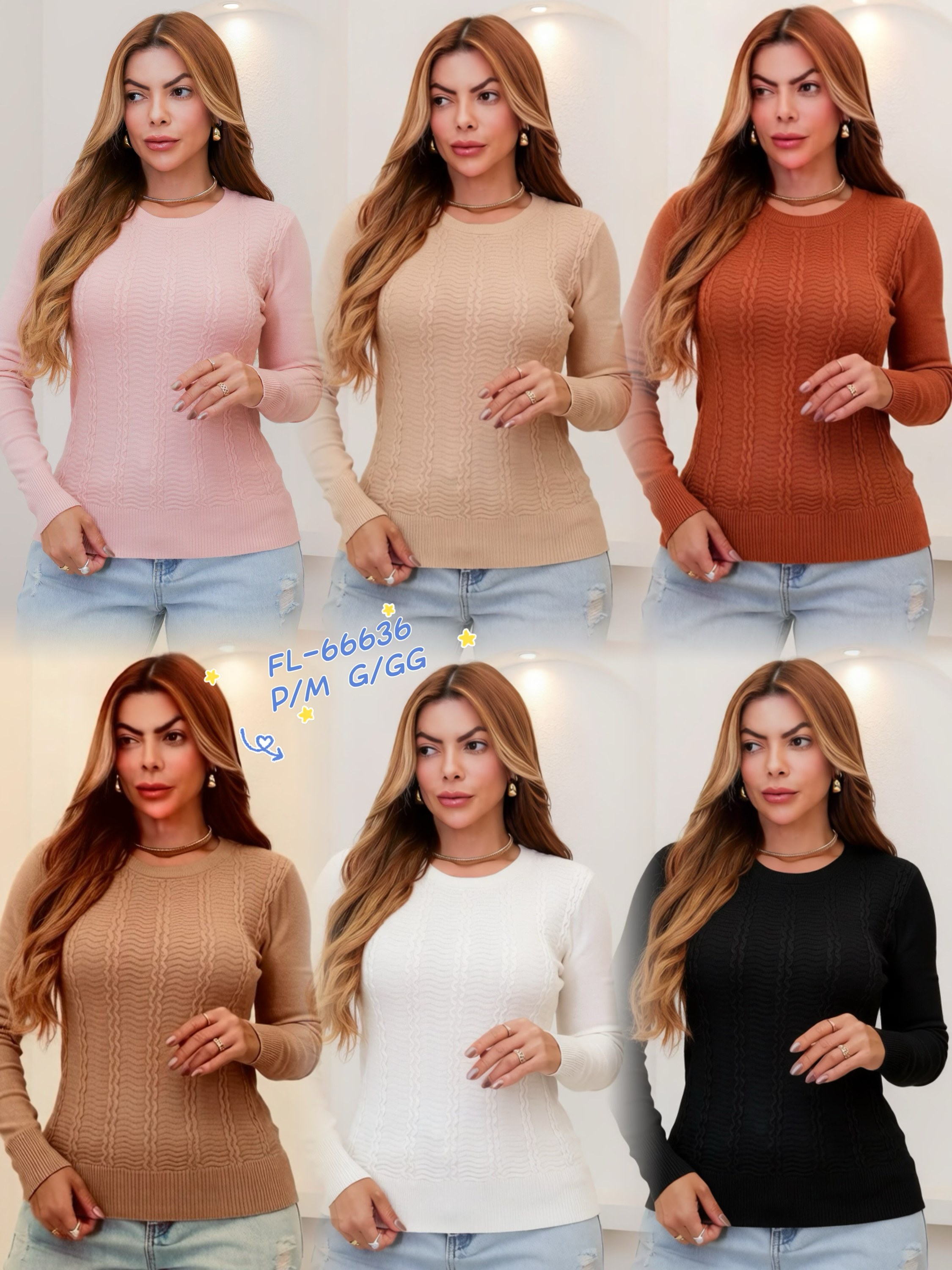 Blusa suéter de modal importado 66636