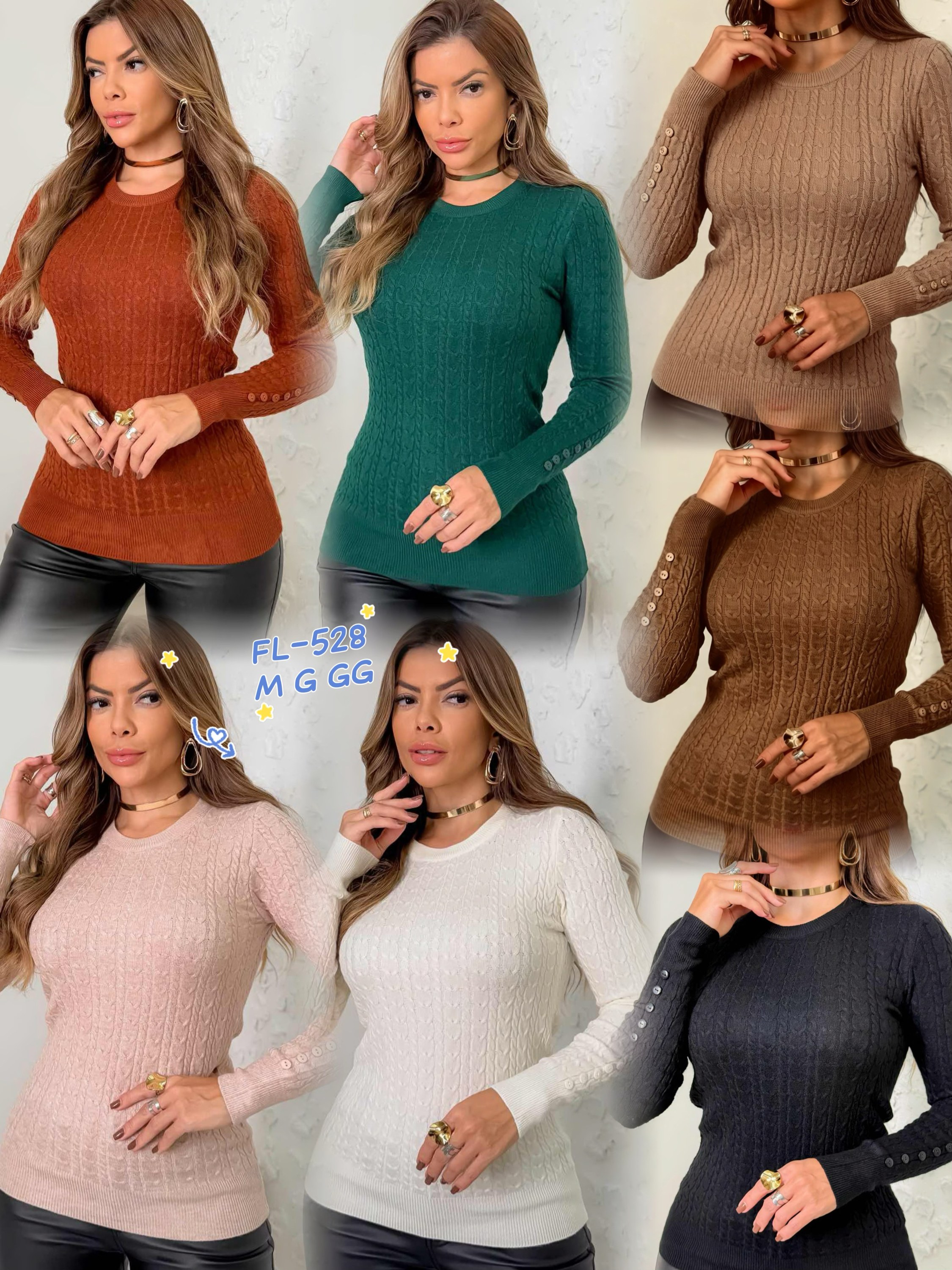 Blusa suéter de modal importado 528