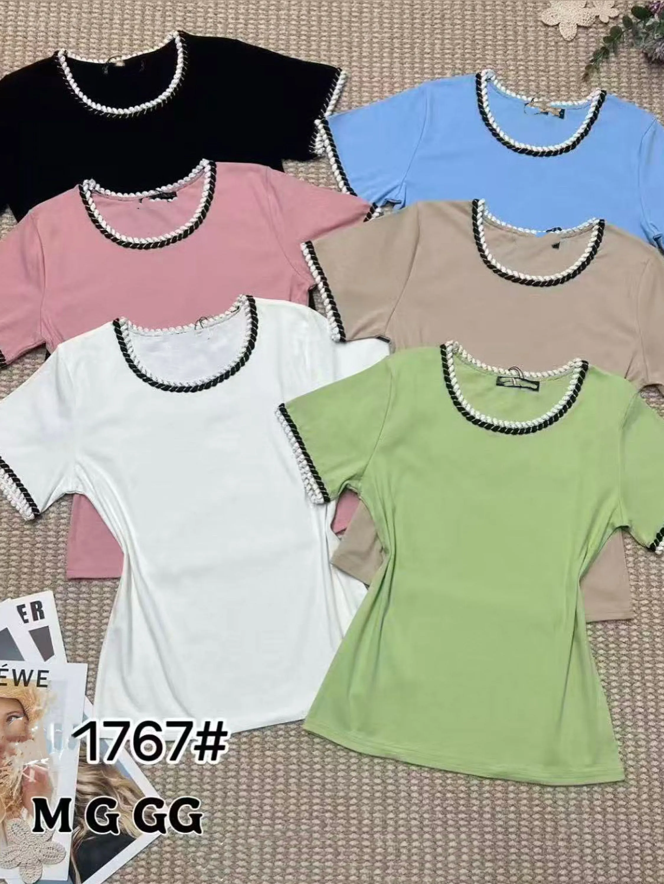 Blusa algodão canelada importado Flora 1767