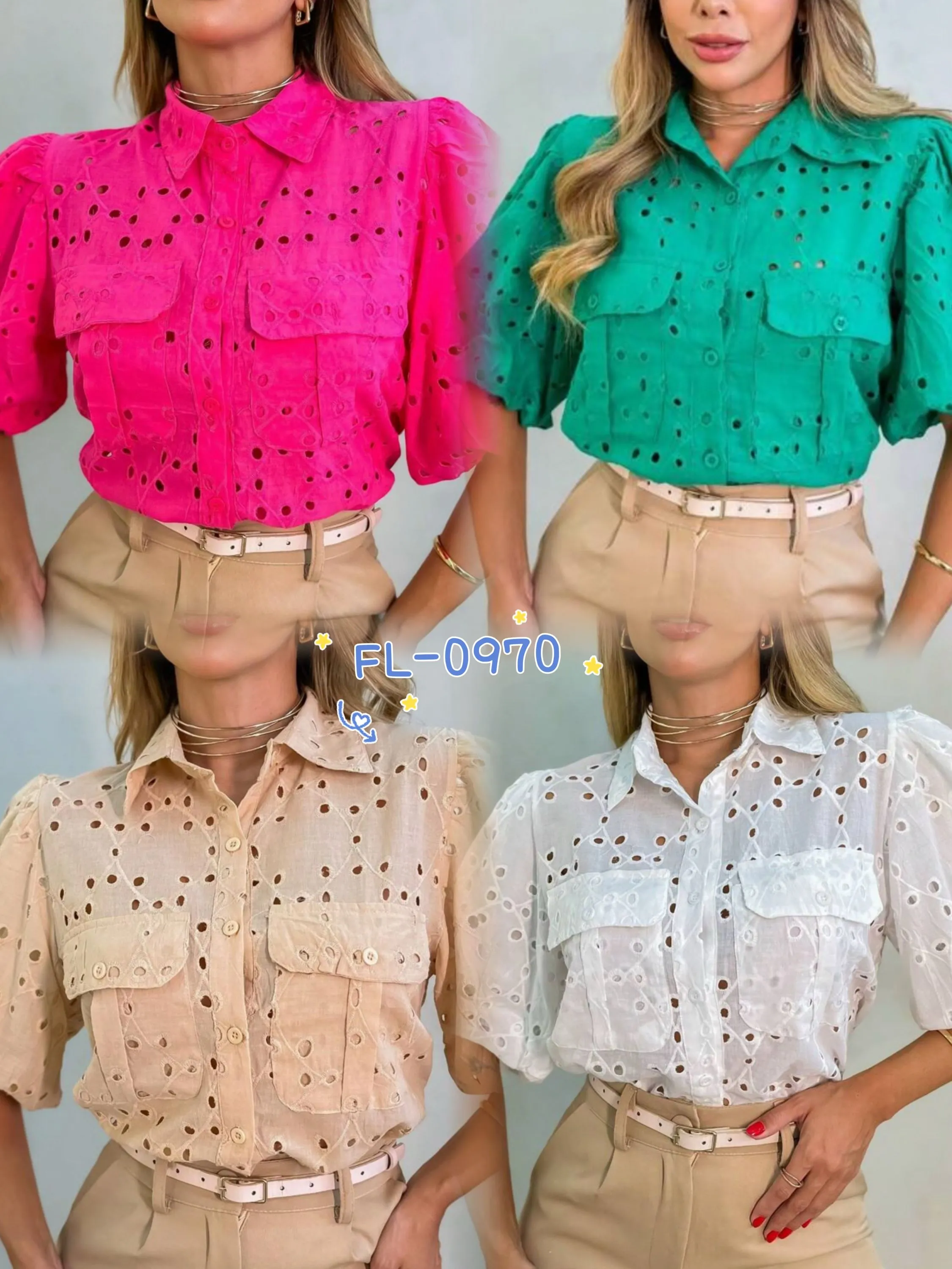 Blusa camisa de leise importado Flora 0970