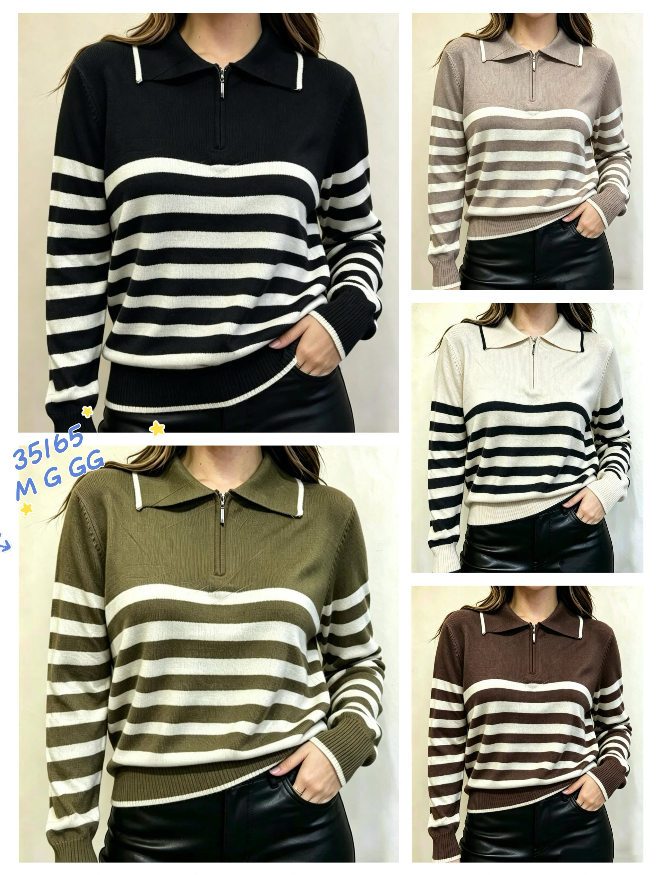 Blusa de modal com zíper importado 35165