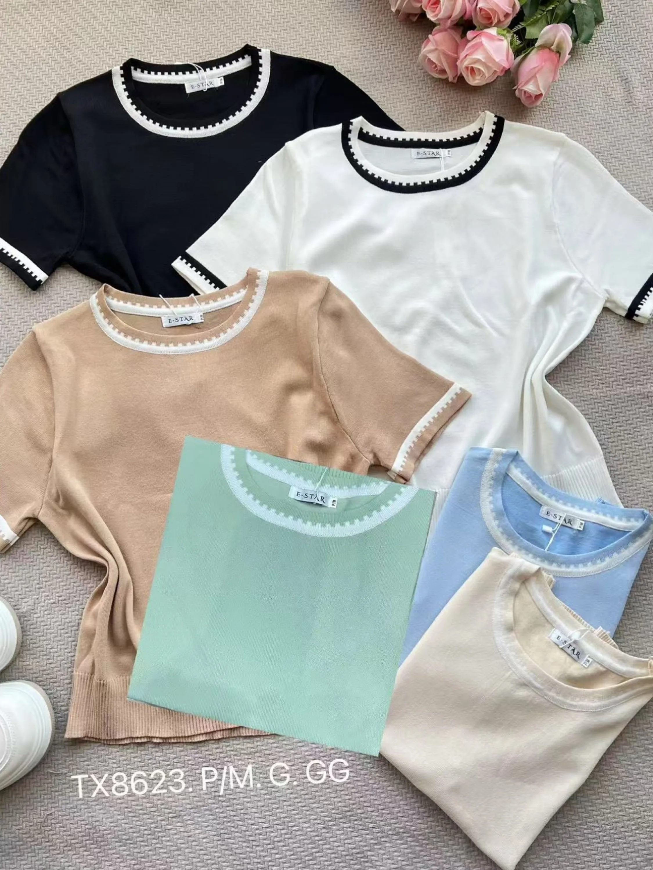 Blusa modal fresquinha manga curta importado Flora 8623
