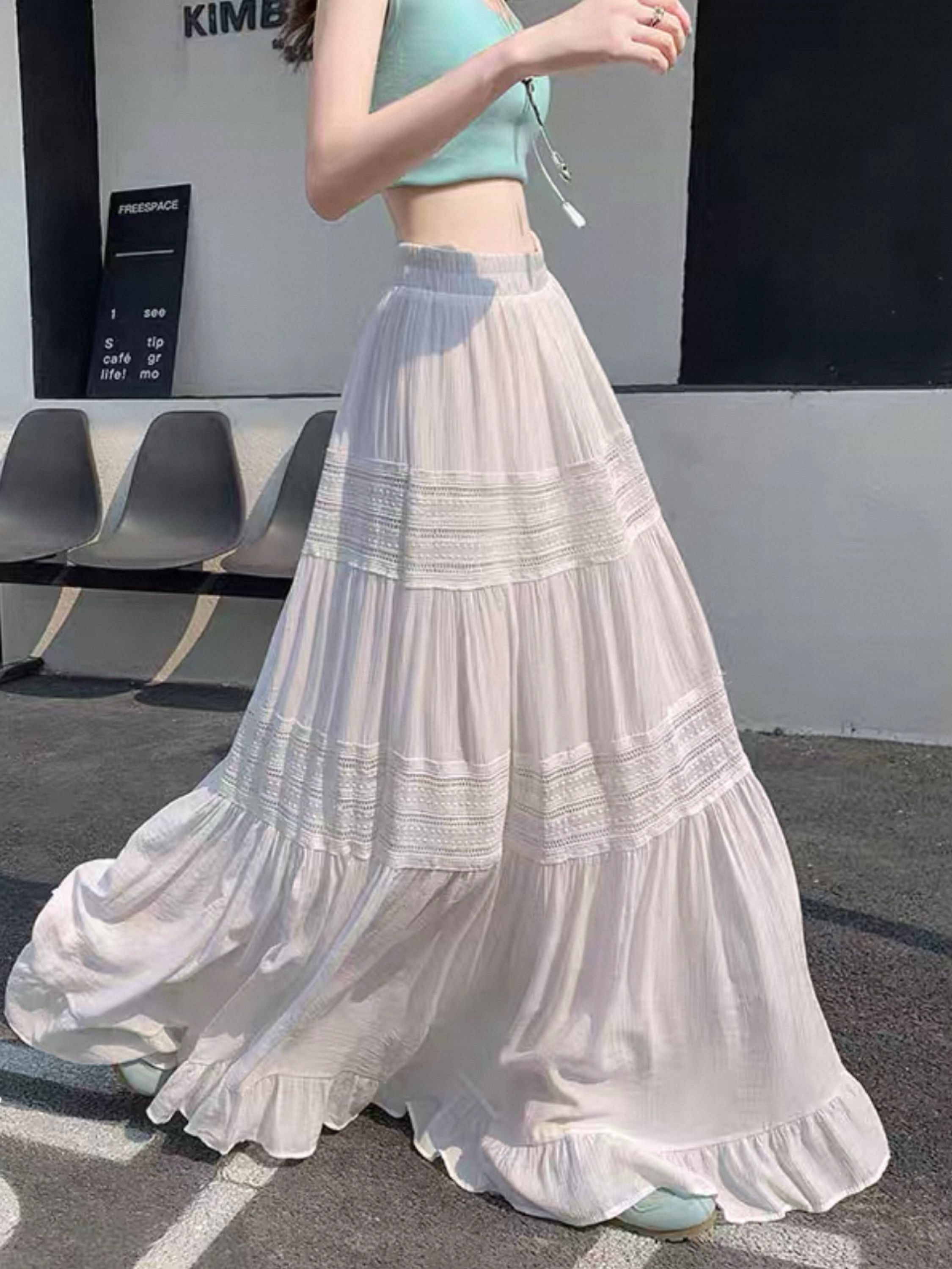 Saia longa forrado importado Flora 106