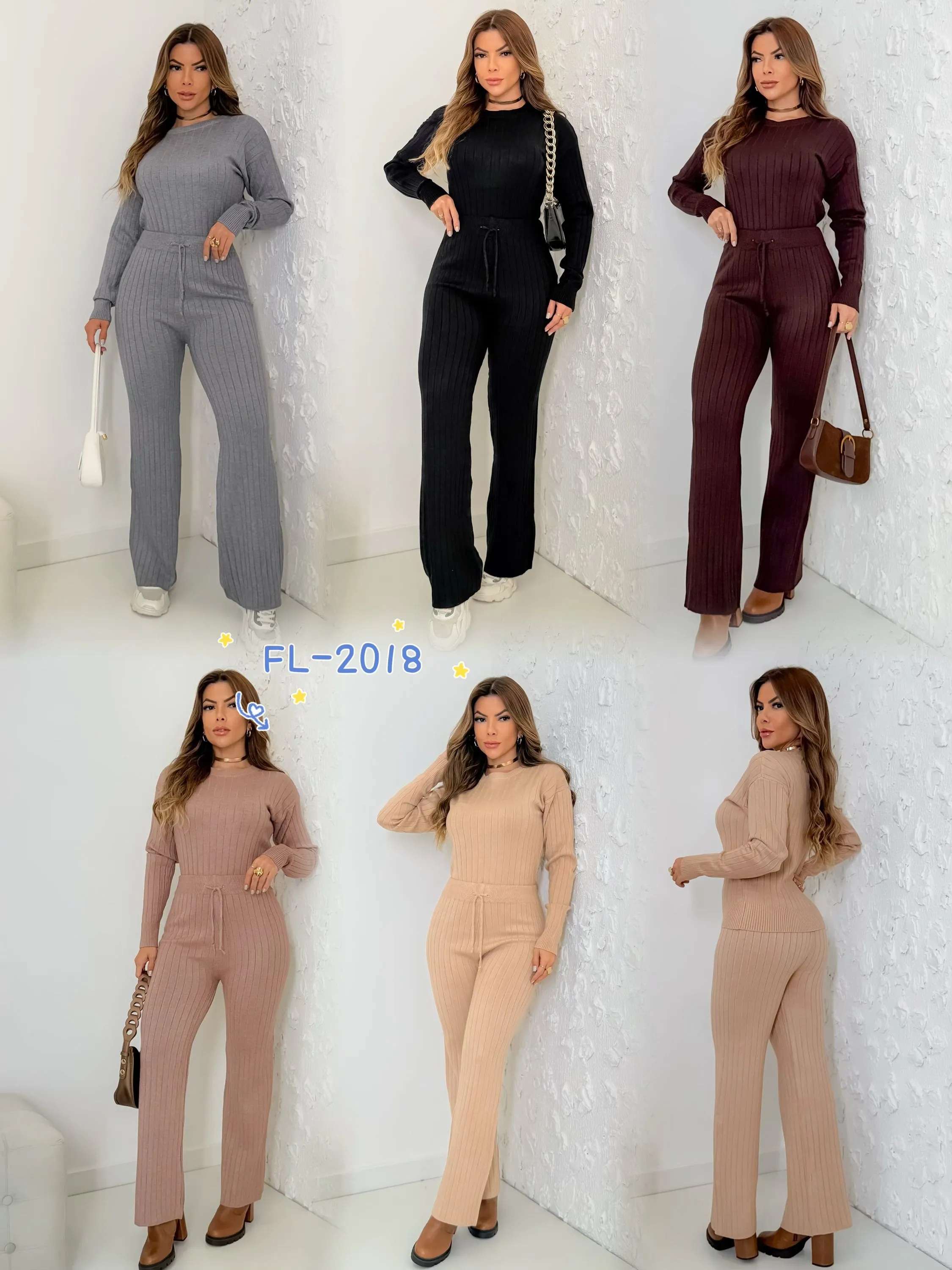 Conjunto modal de lã importado Flora 2018