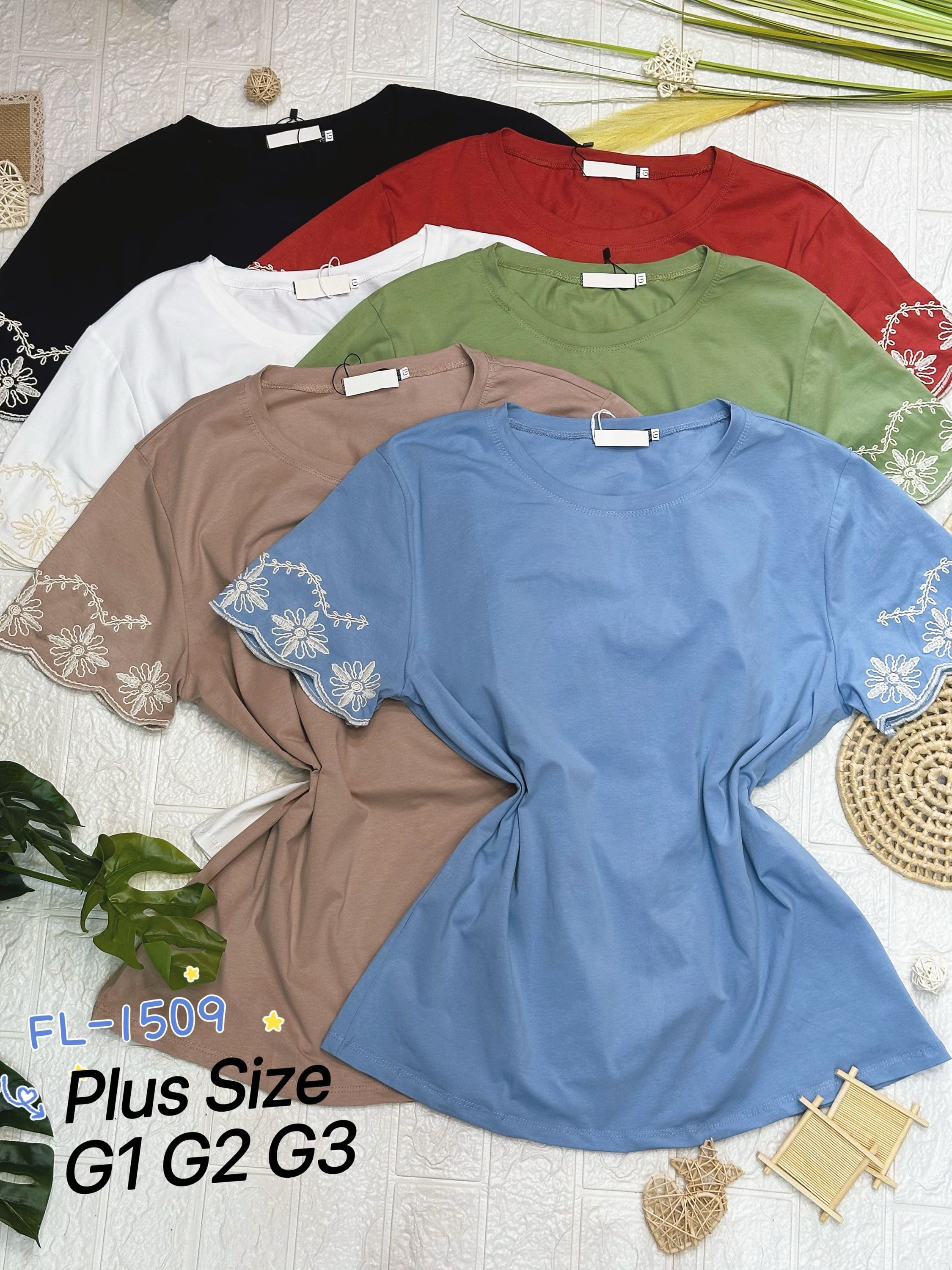 Blusa plus size algodão canelado importado Flora 1509