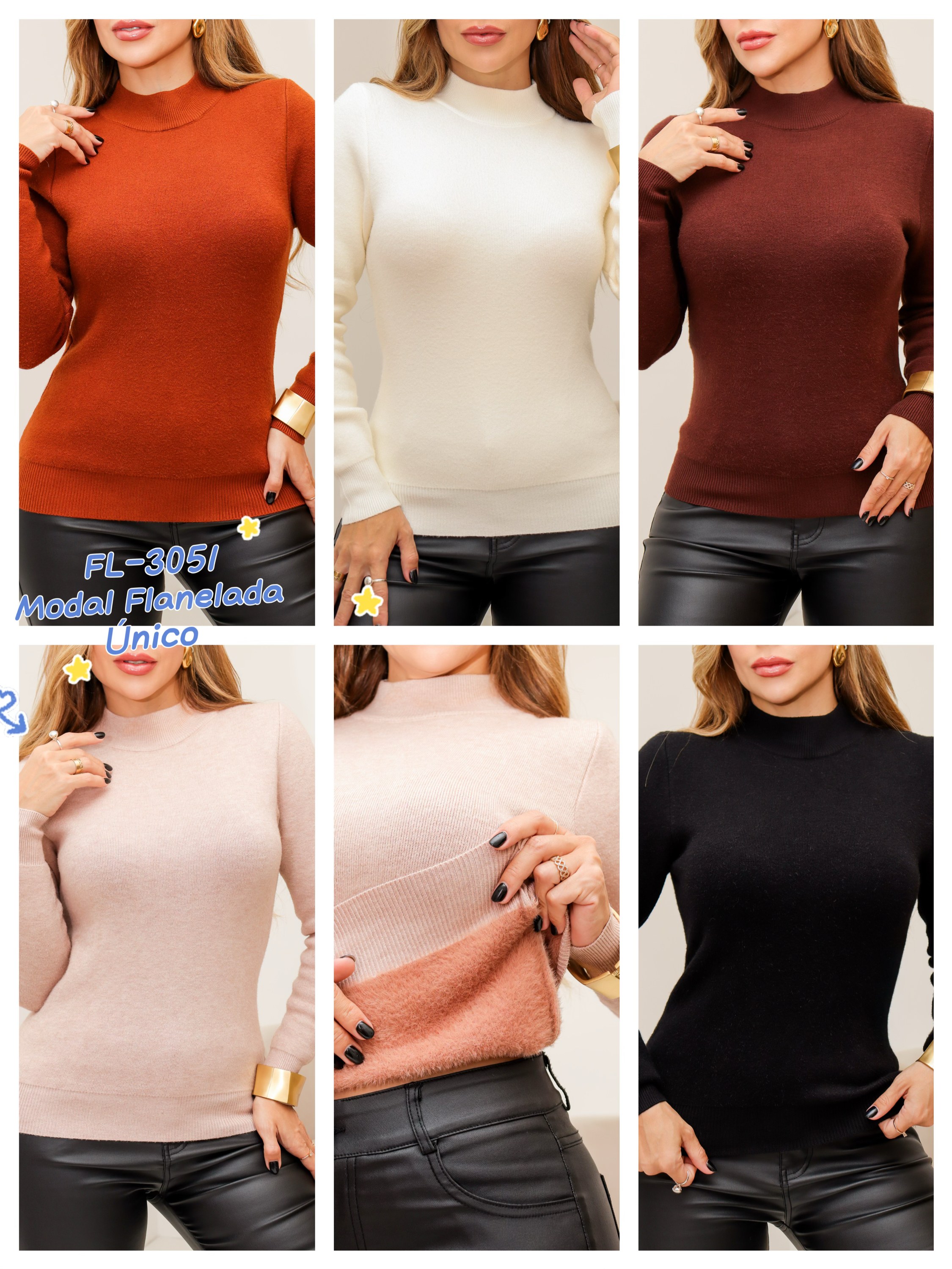 Blusa Modal Flanelada importado 3051