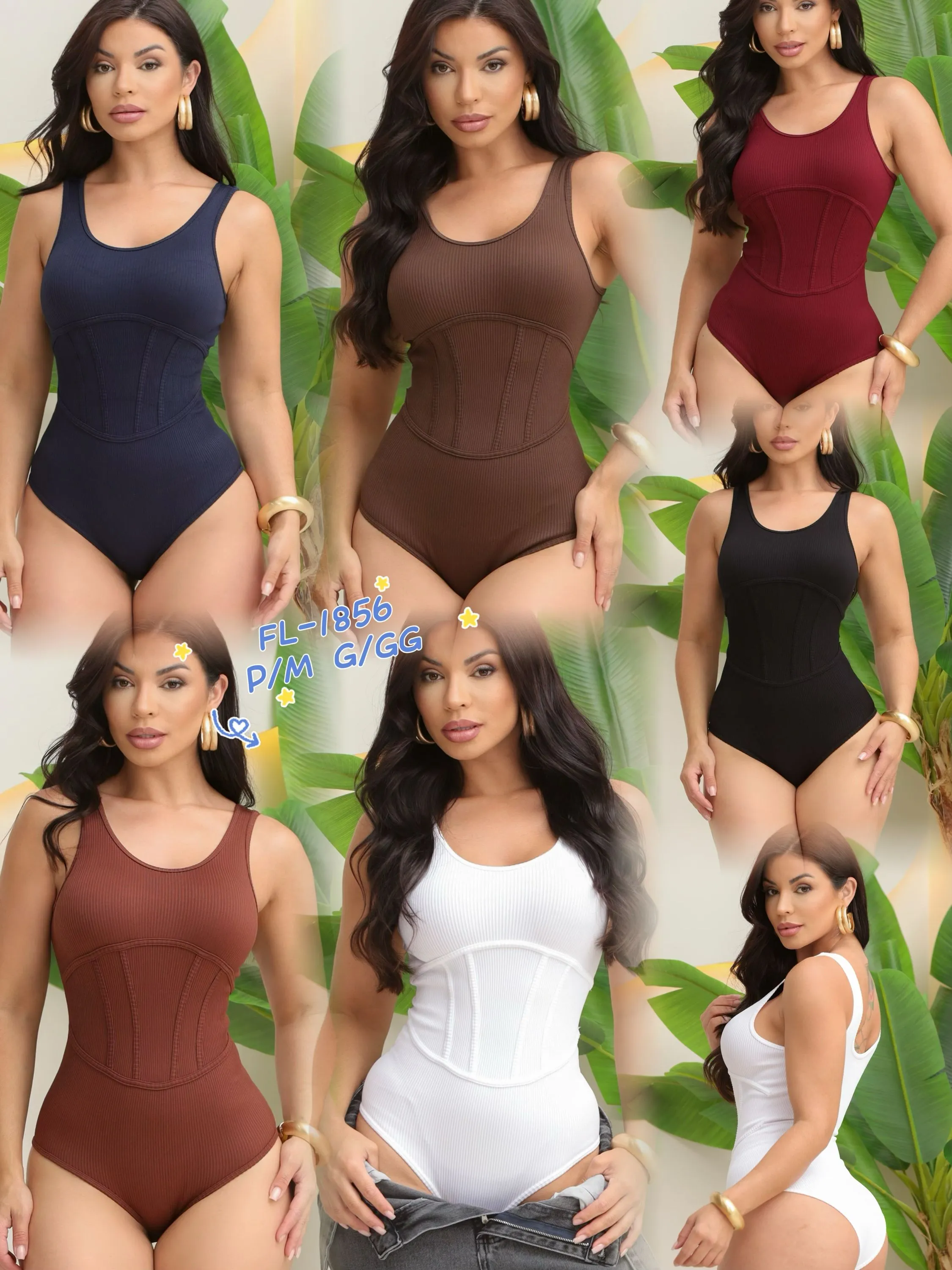 Blusa body em canelado grosso alto em pressão 1856