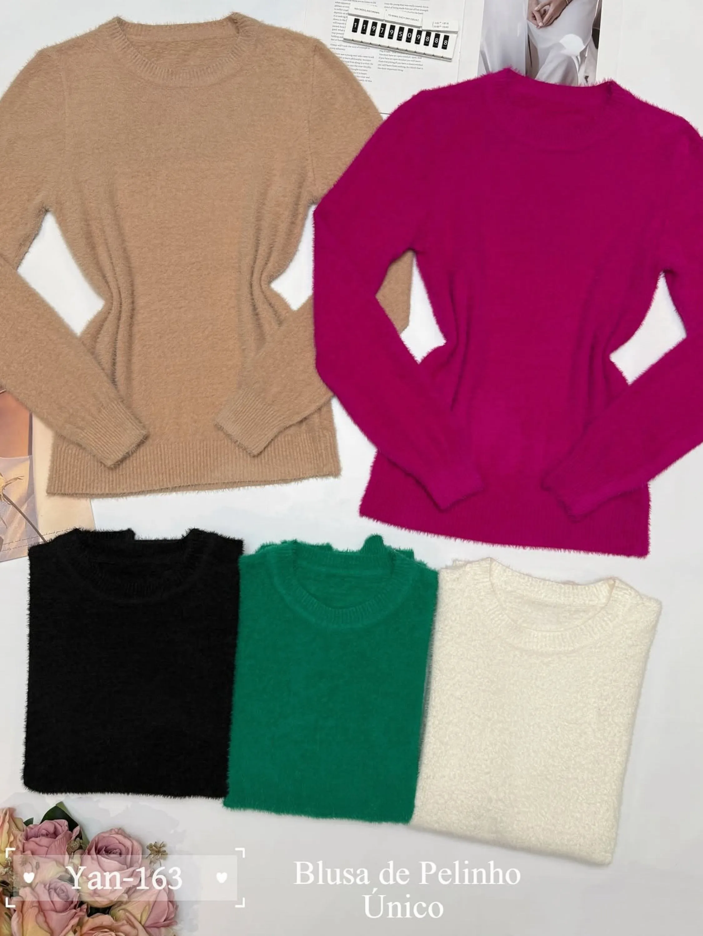 Blusa de pelinho grosso inverno promoção Flora 163