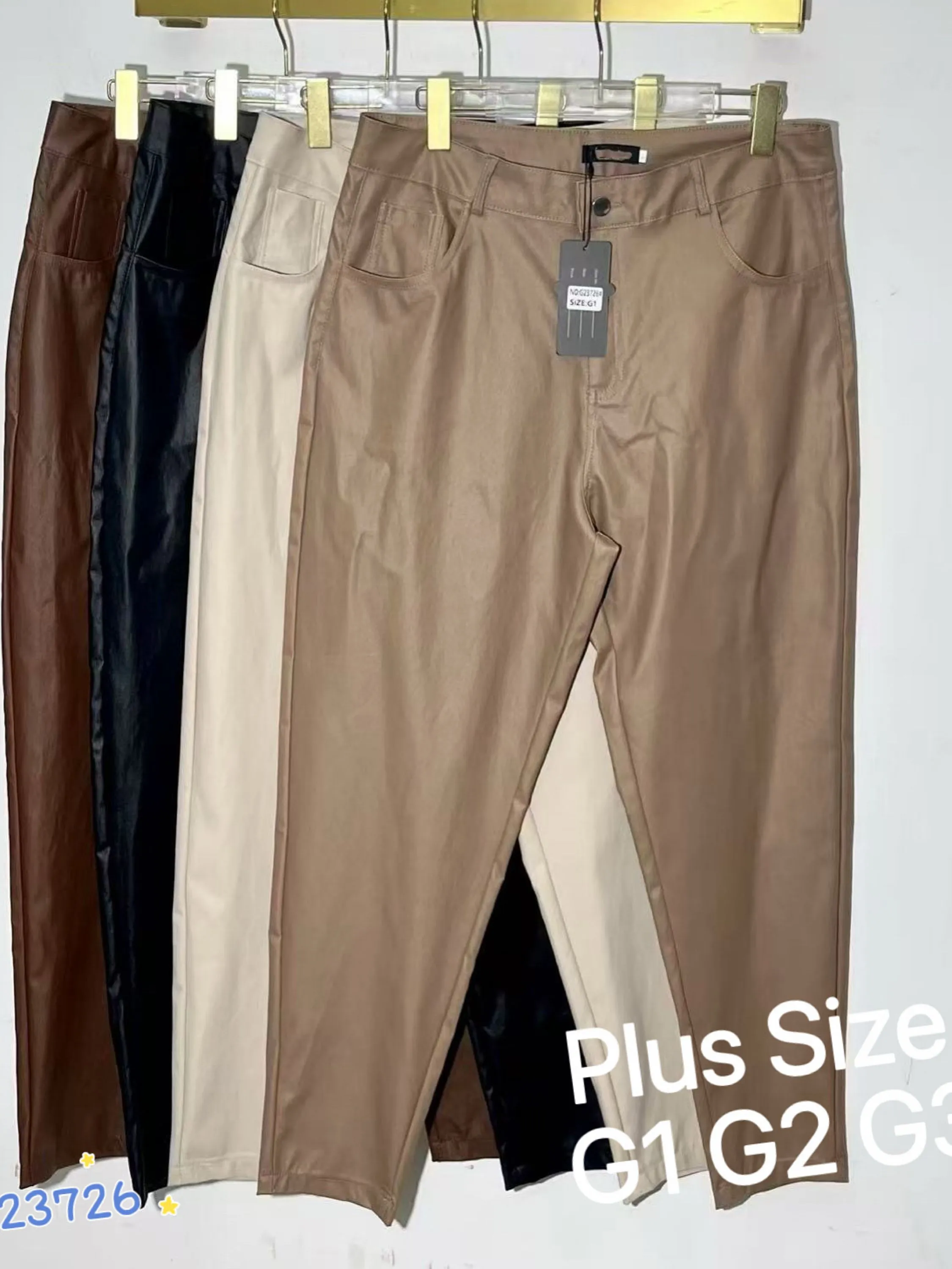 Calça Plus Size resinada com elastano importado 22726