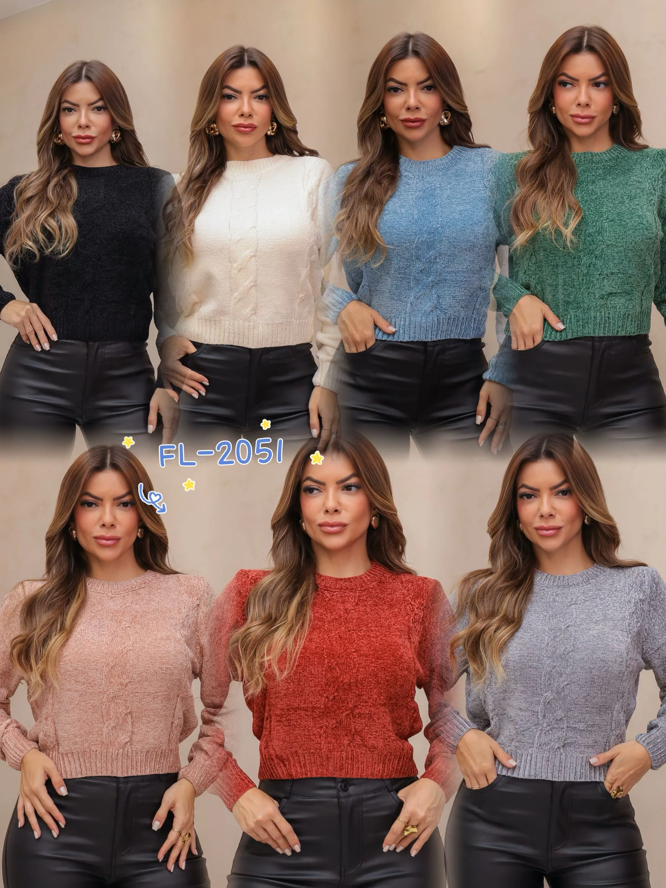 Blusa cropped chenille mouse importado Flora 2051