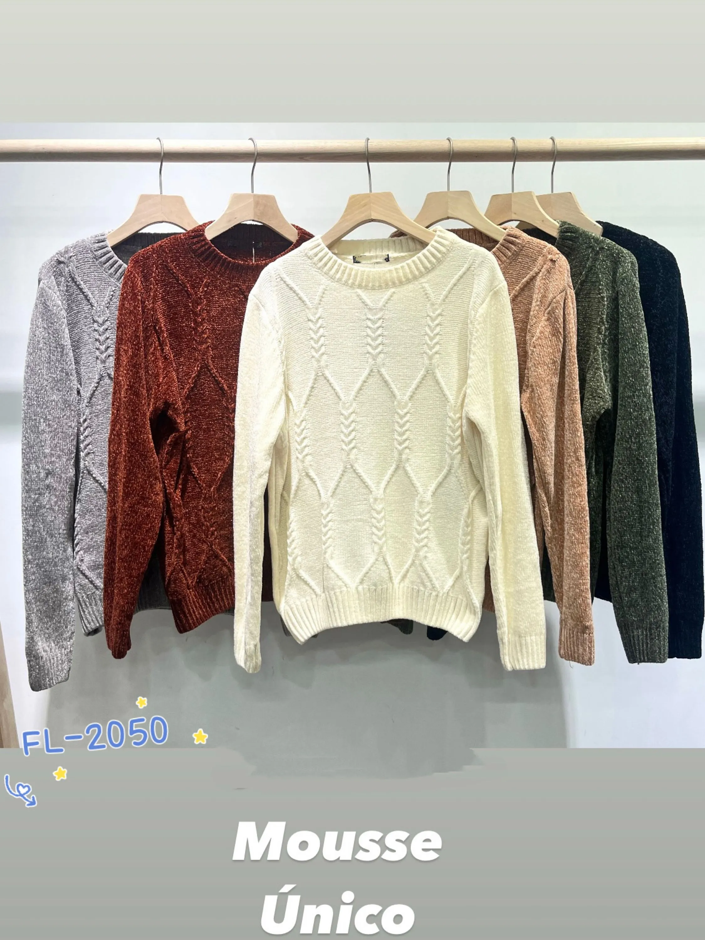 Blusa chenille mousse importado Flora 2050