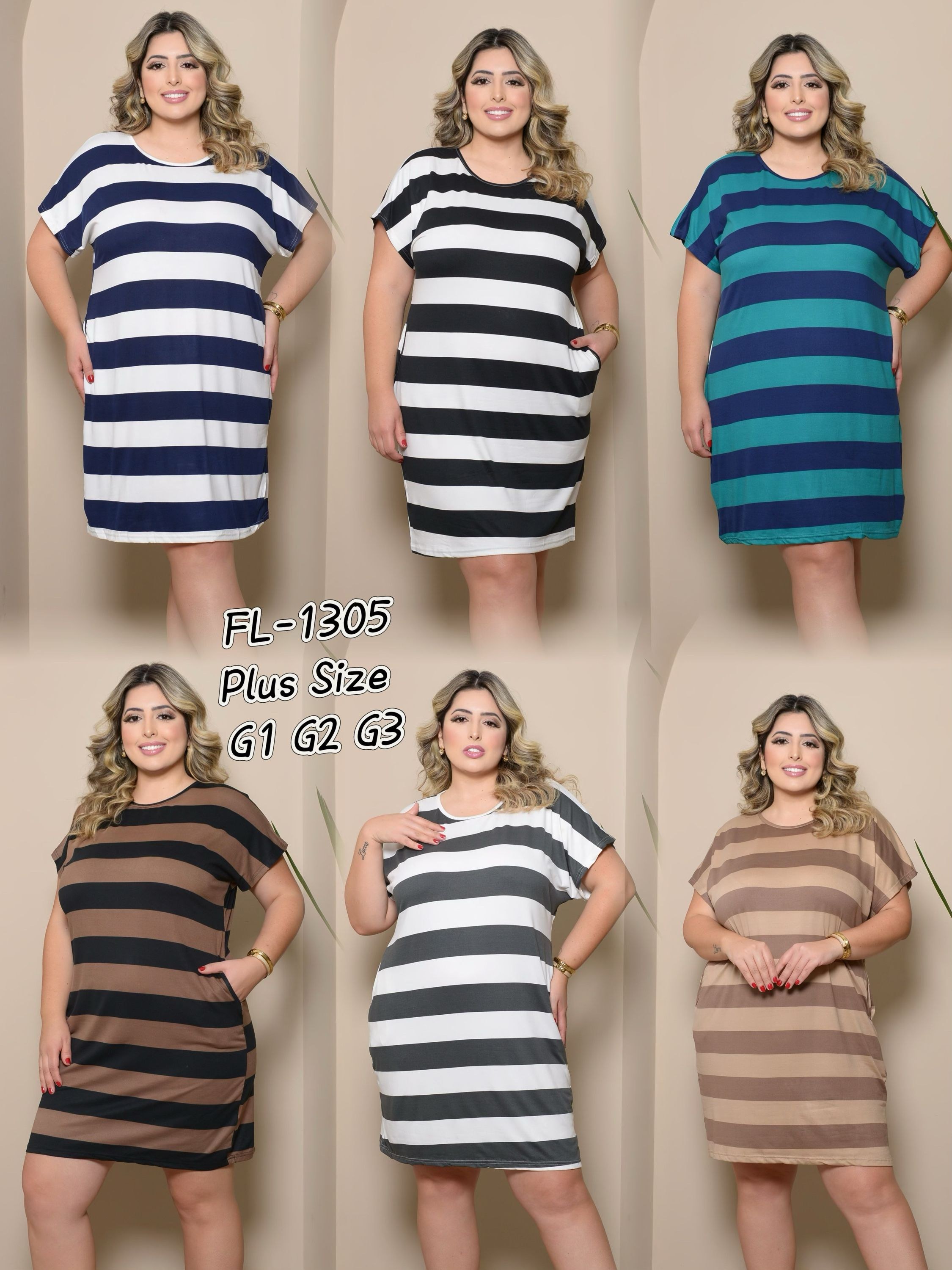 Plus size vestido malha fria importado Flora 1305