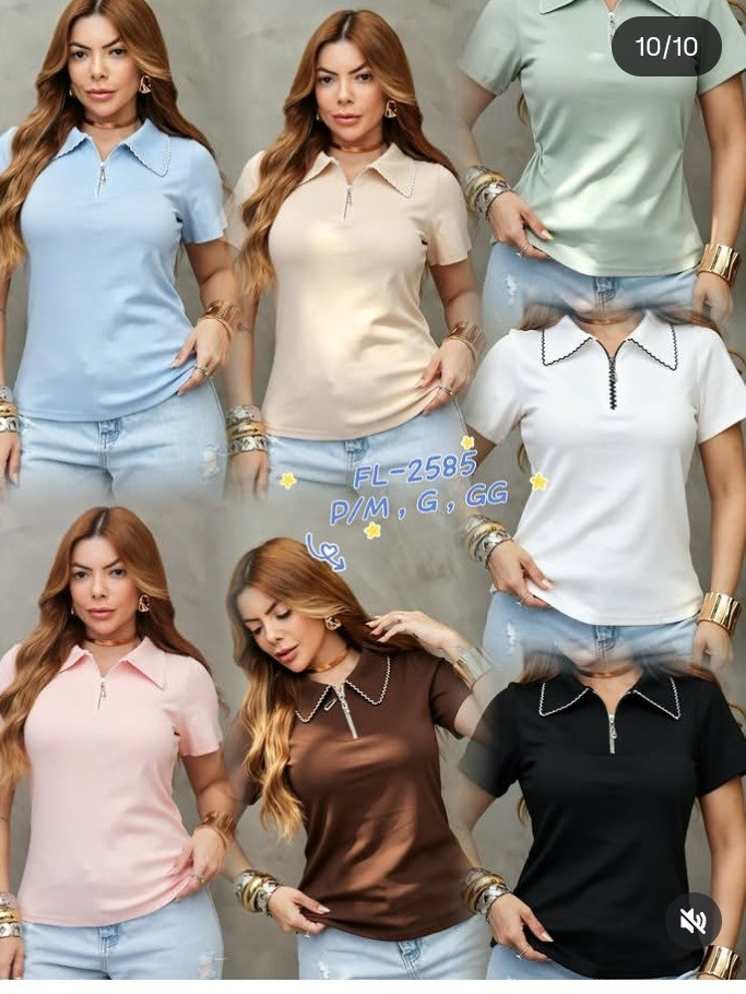 Blusa de algodão com zíper 2585