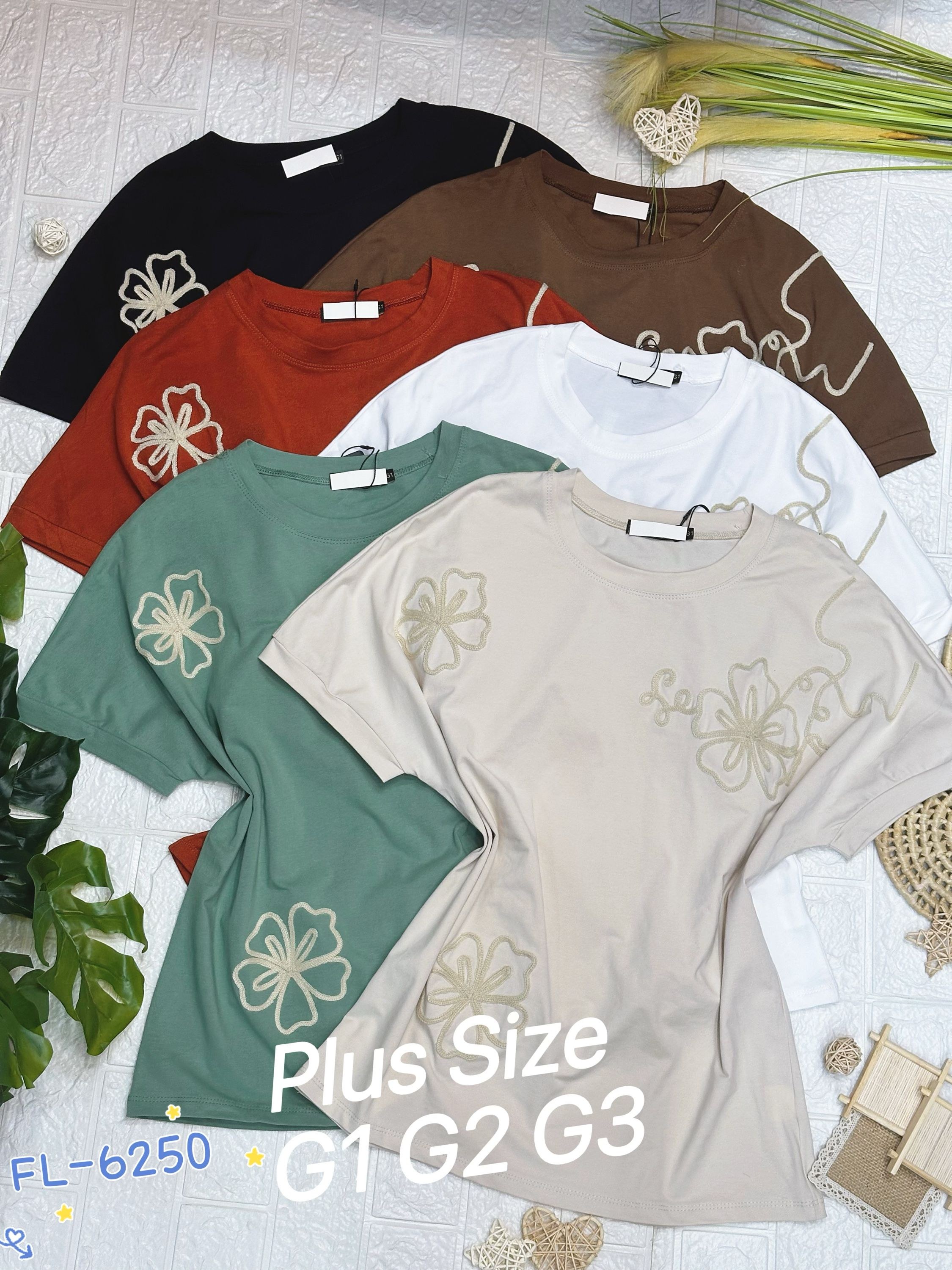 Blusa plus size de algodão importado Flora 6250