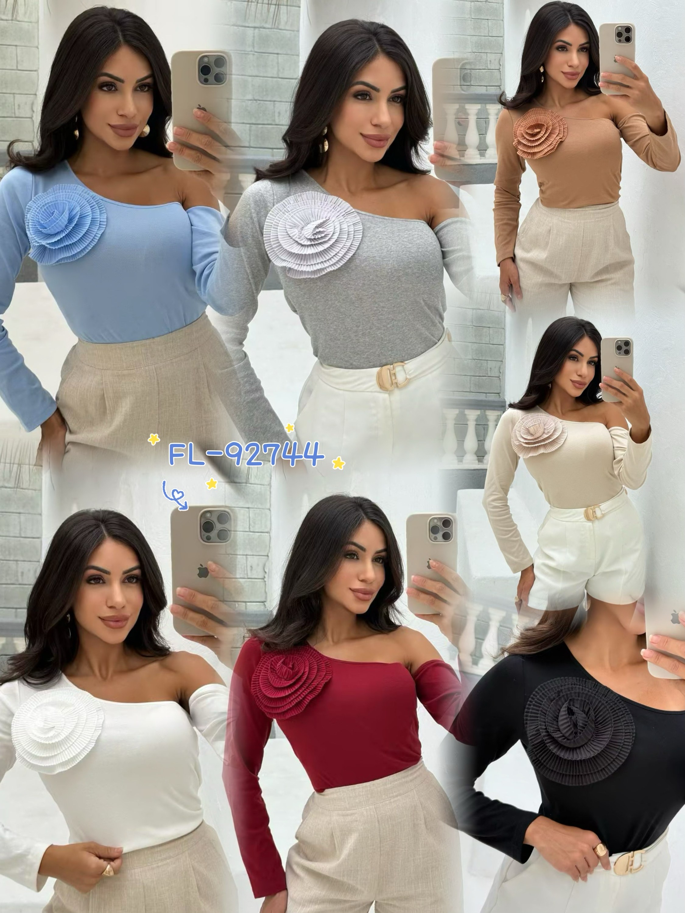 Blusa algodão com flor importado 92744