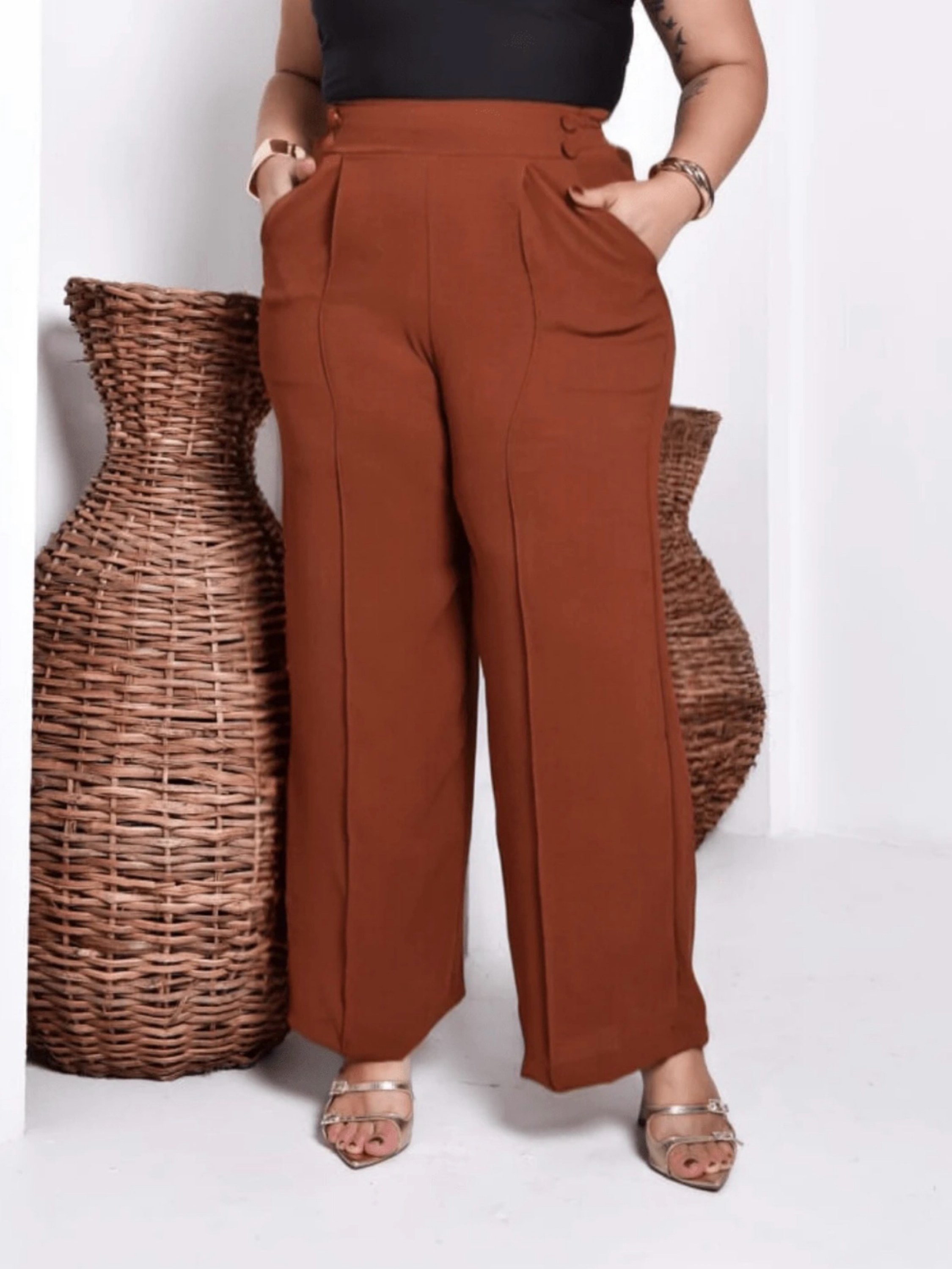Pkus sze calça pantalona de duna