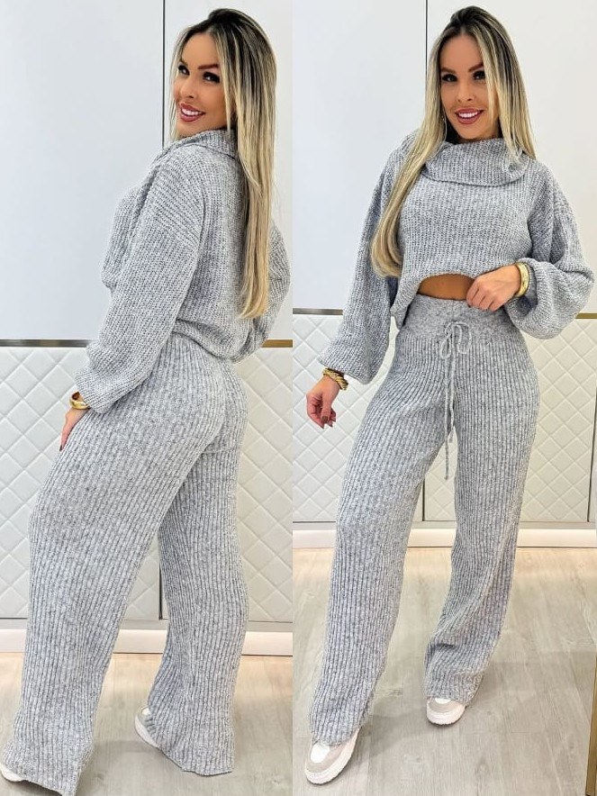 Conjunto Mousse Gola Boba Moda Blogueira