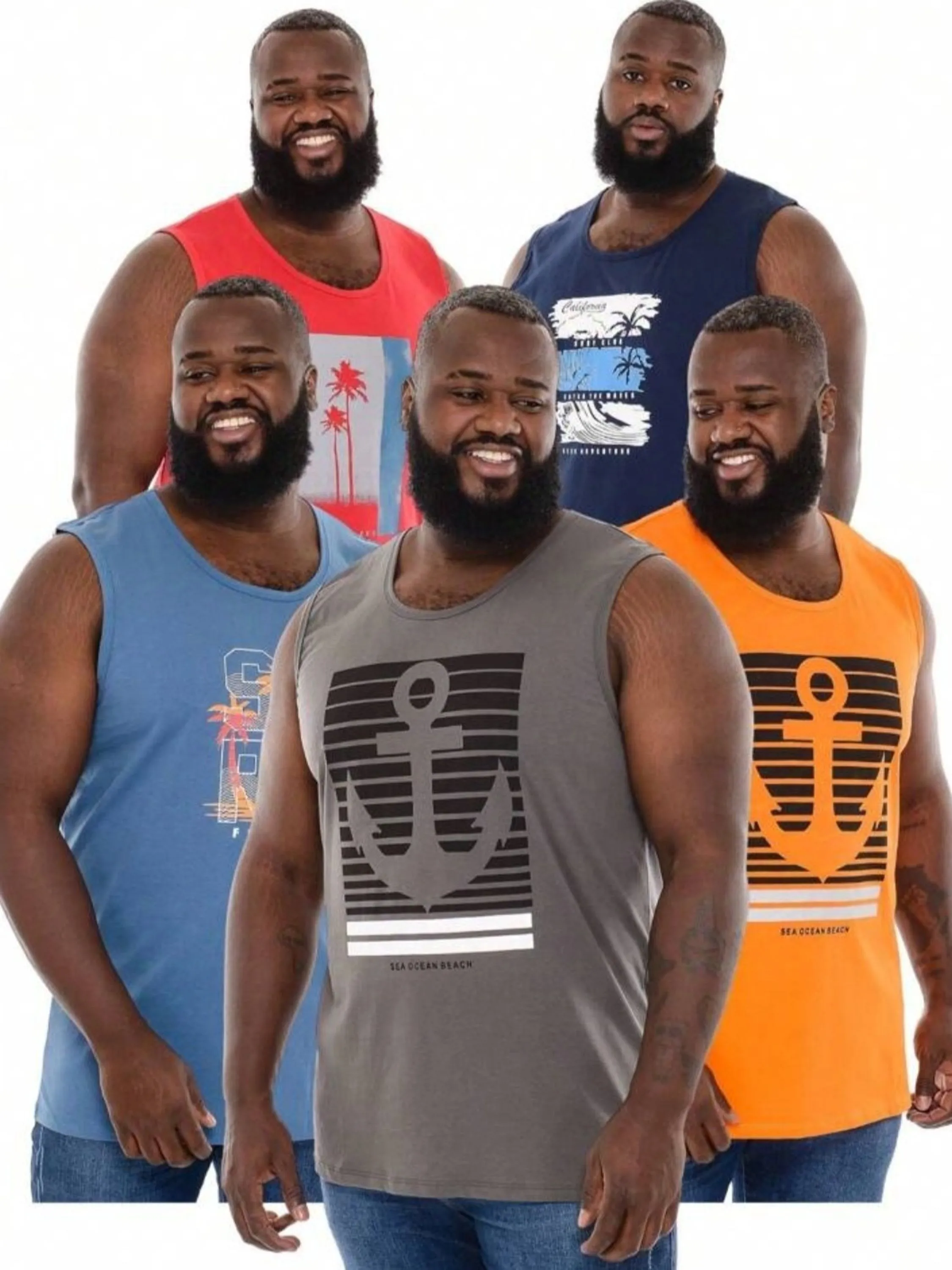 Regata masculina algodão plus size estampada